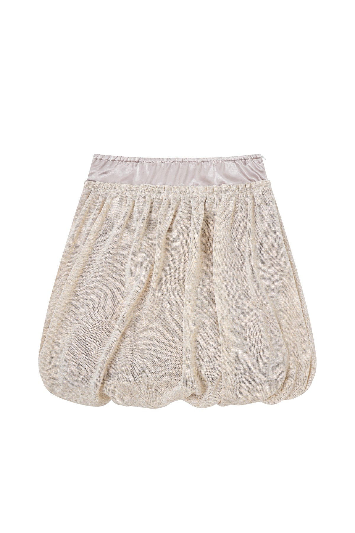 FAYCHUI Asymmetric Button-Waist Bubble Midi Skirt