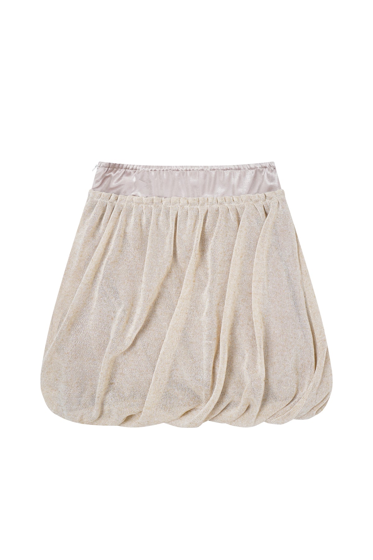 FAYCHUI Asymmetric Button-Waist Bubble Midi Skirt