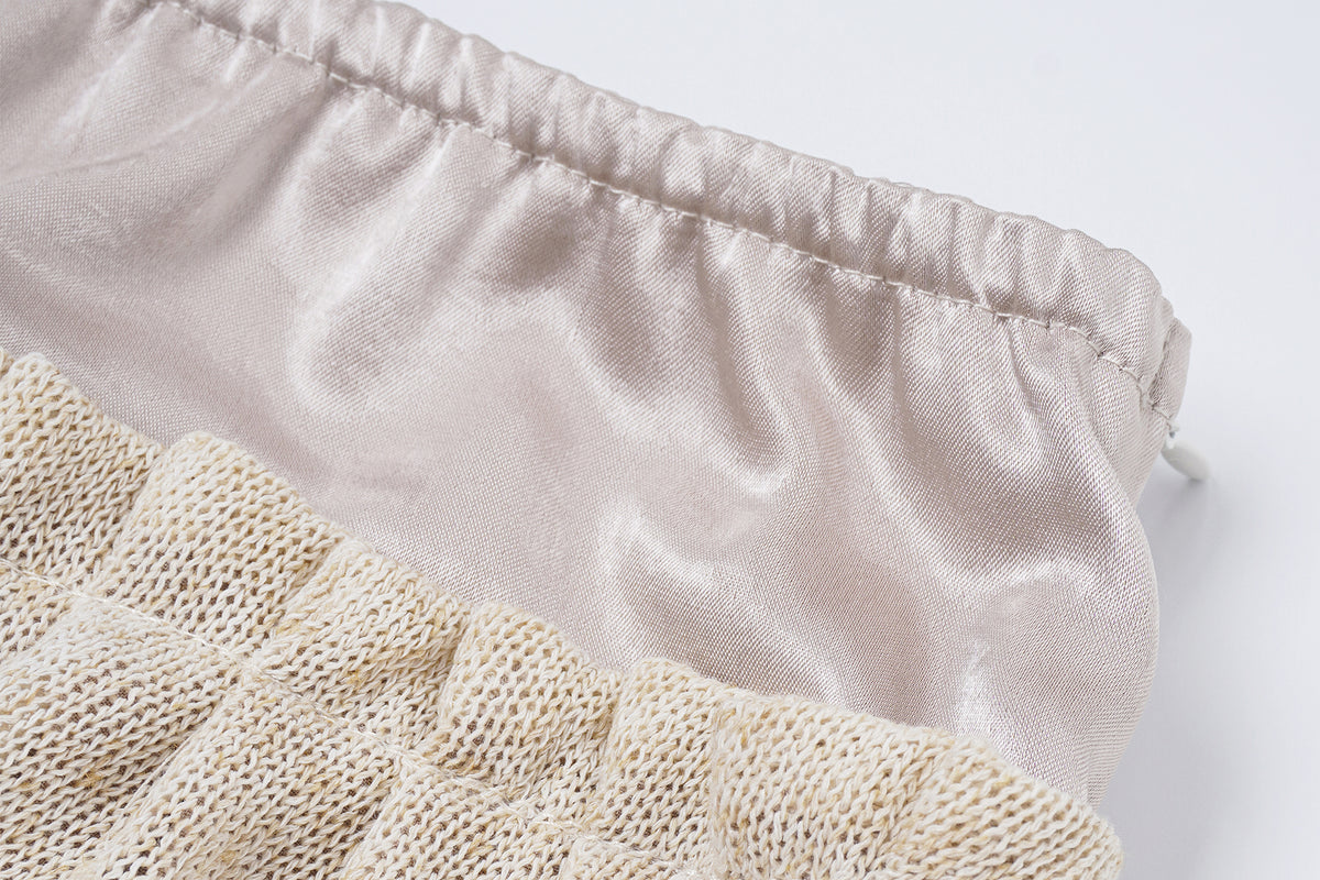 FAYCHUI Asymmetric Button-Waist Bubble Midi Skirt