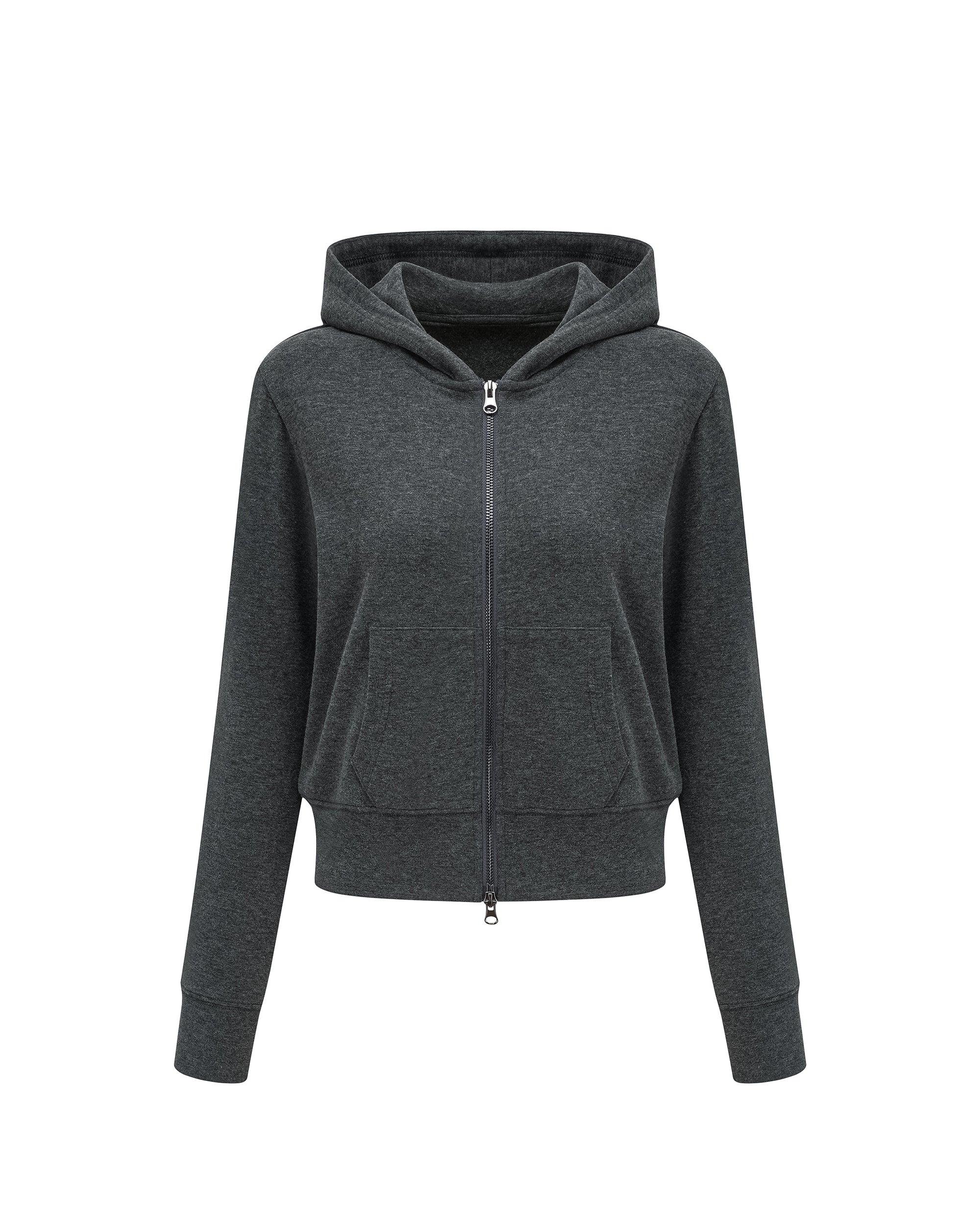 PCLA Essential Soft Touch Cropped Zip-Up Hoodie