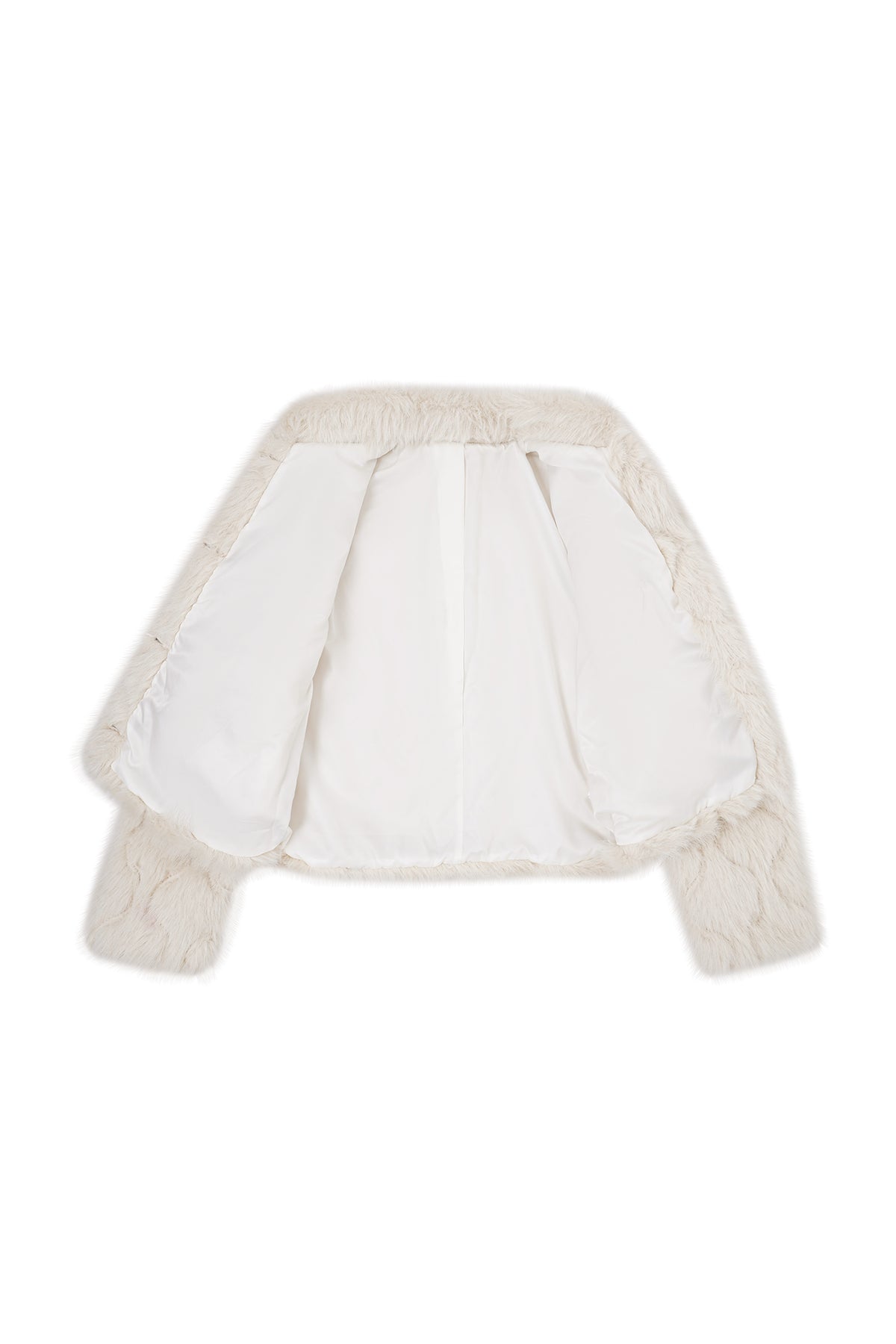 FAYCHUI Multi-Button Embossed Faux Fur Jacket