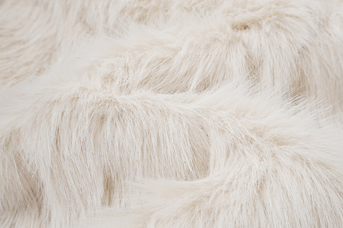 FAYCHUI Multi-Button Embossed Faux Fur Jacket
