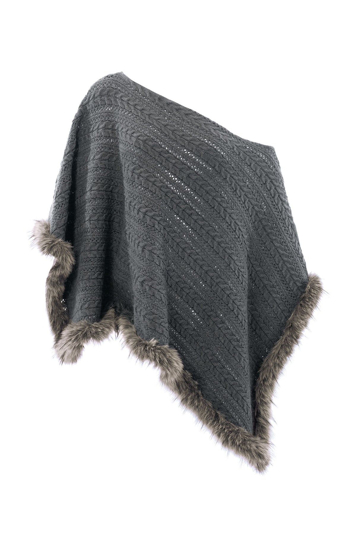 JYOSEI Merino Wool-Blended Cable-Knit Poncho