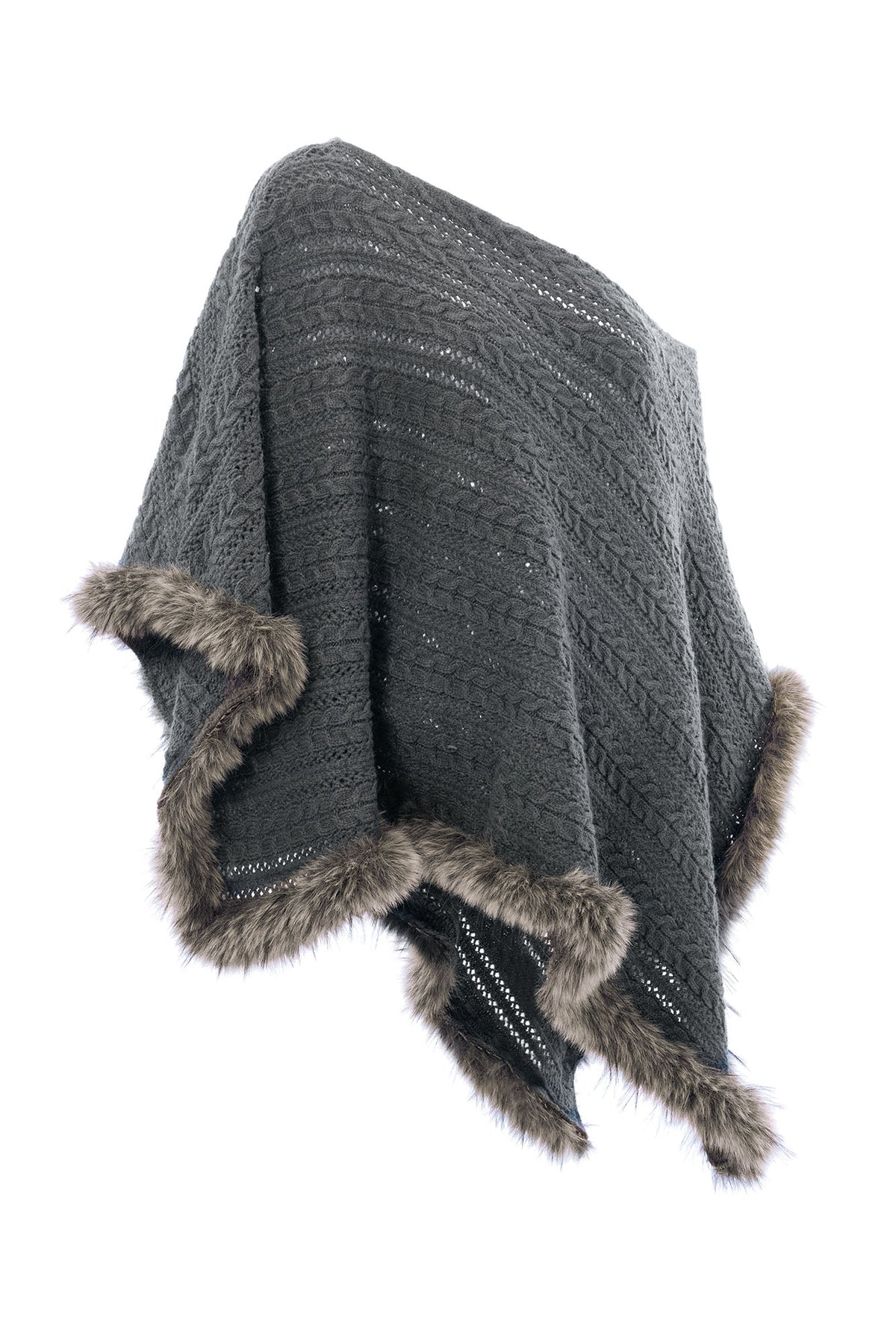 JYOSEI Merino Wool-Blended Cable-Knit Poncho