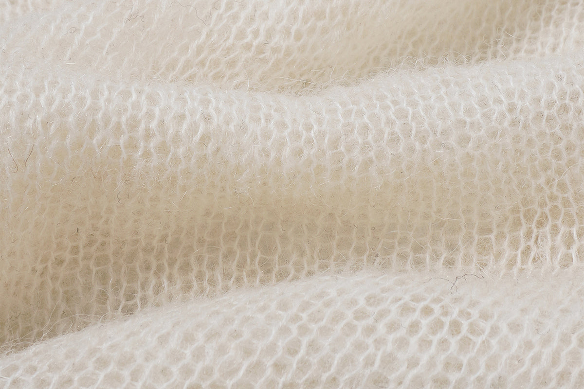 FAYCHUI Floral Rope-Embroidered Beaded Mohair Sweater