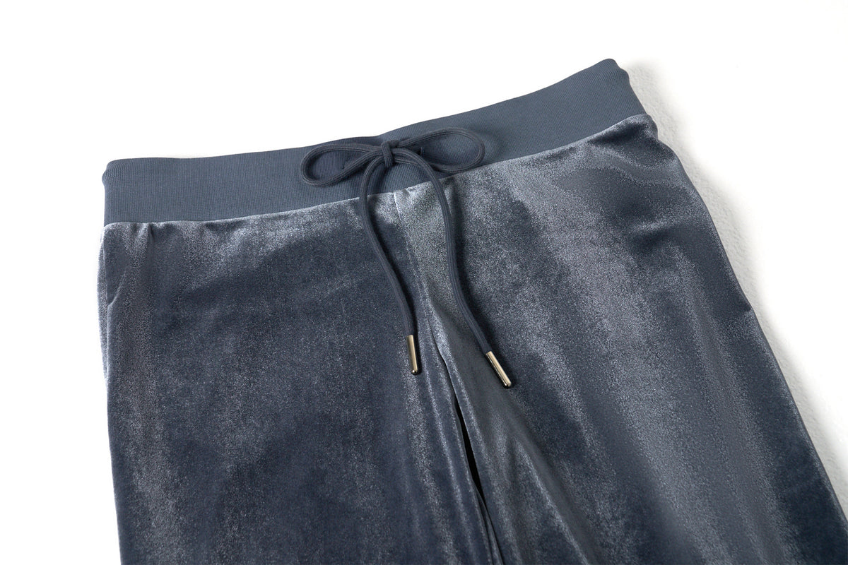 JYOSEI Graphic Velvet Cropped Hoodie & Sweatpants Set