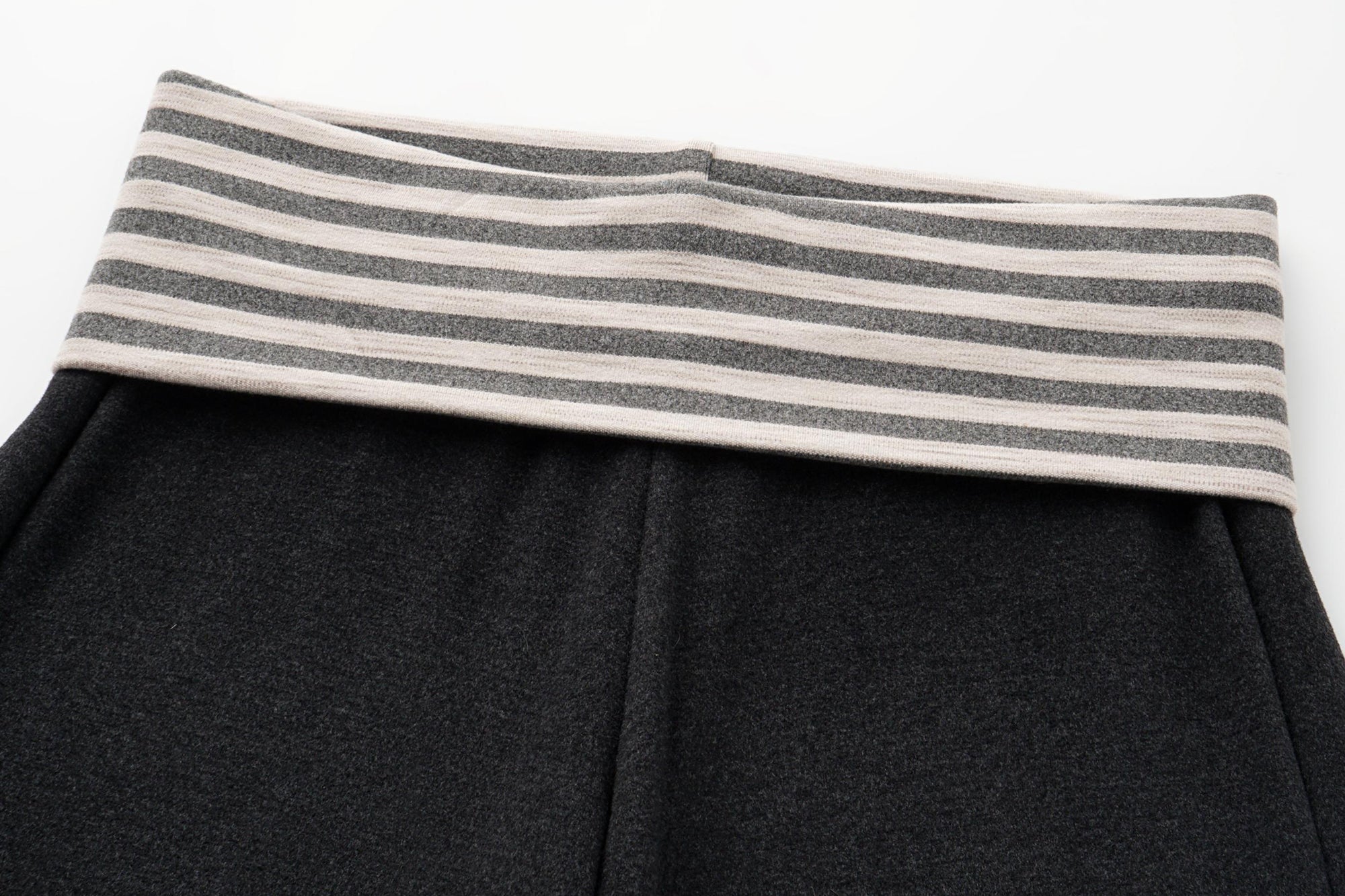 OINIMI Striped Flap Waist Flared Pants