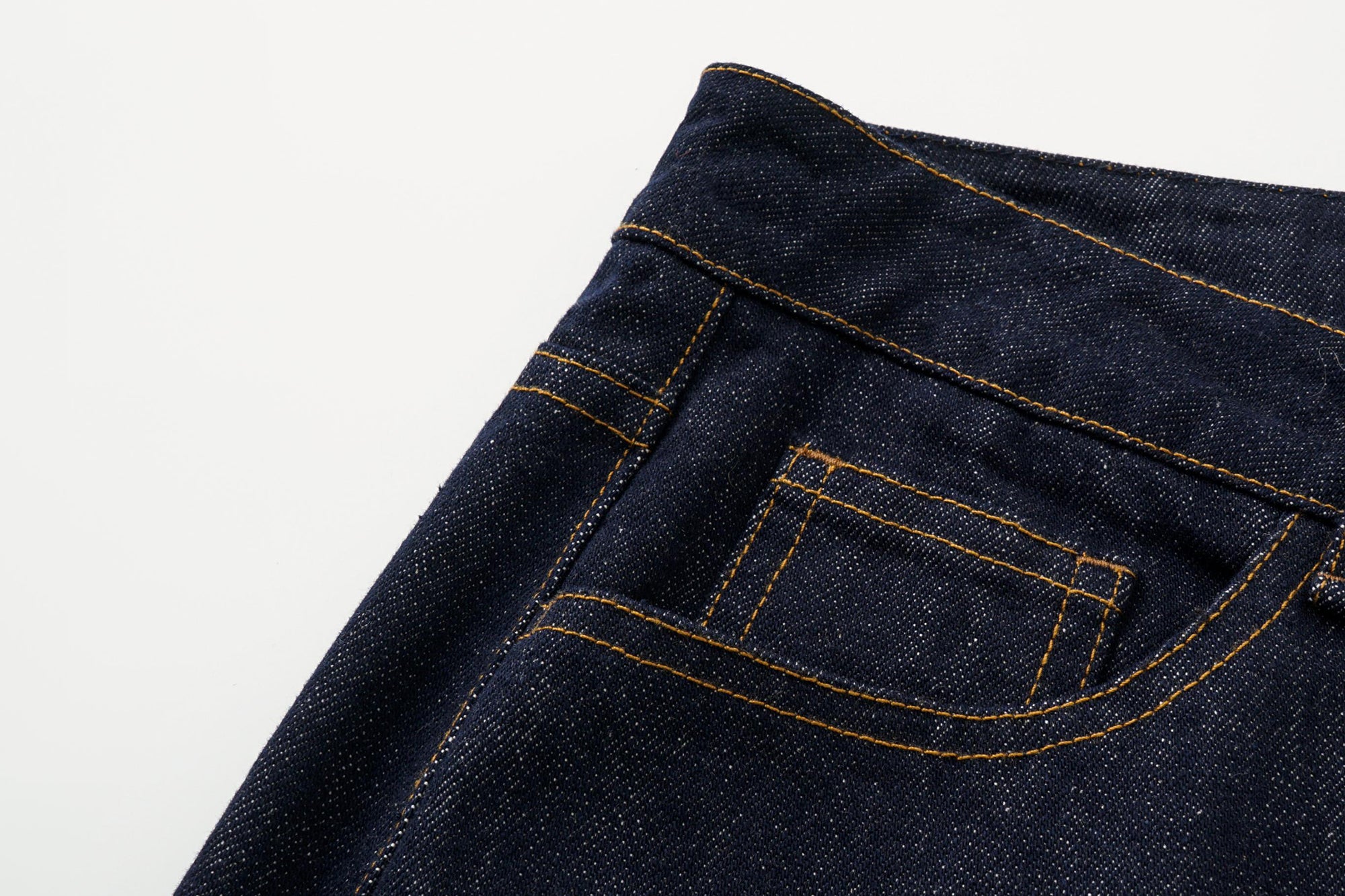 OINIMI Retro Stitched Straight-Leg Raw Jeans