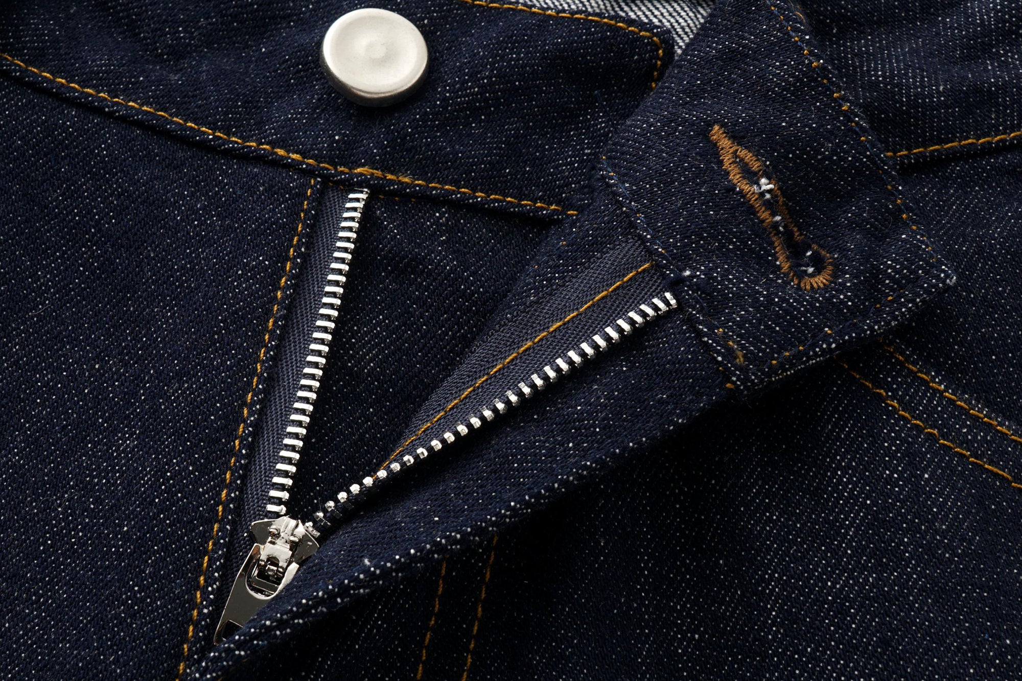 OINIMI Retro Stitched Straight-Leg Raw Jeans