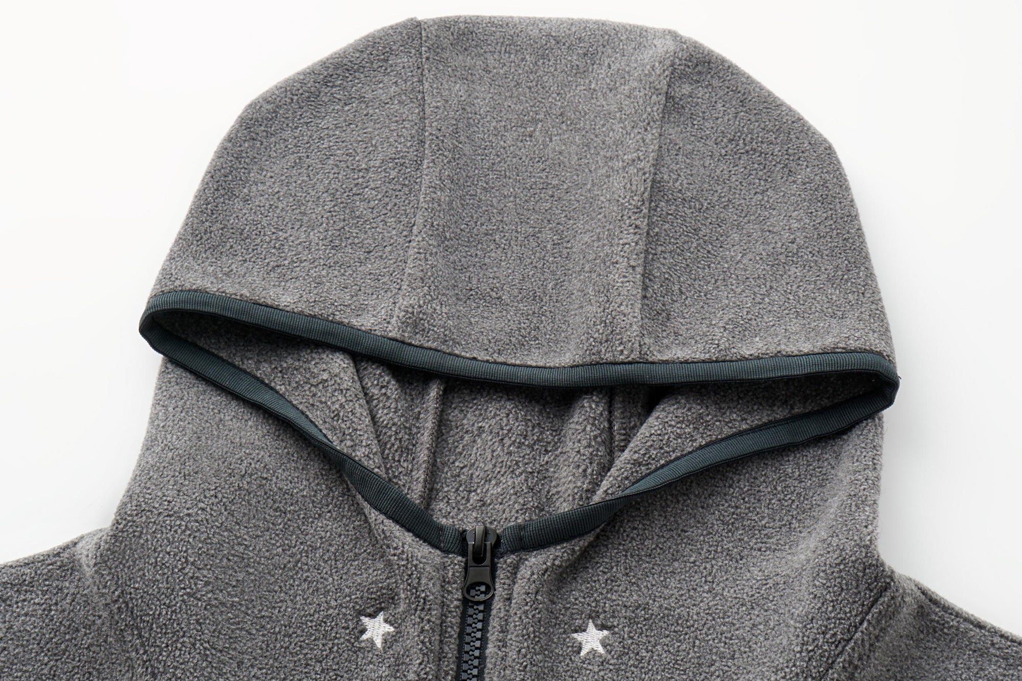 OINIMI Star Embroidered Zip-Up Fleece Hoodie
