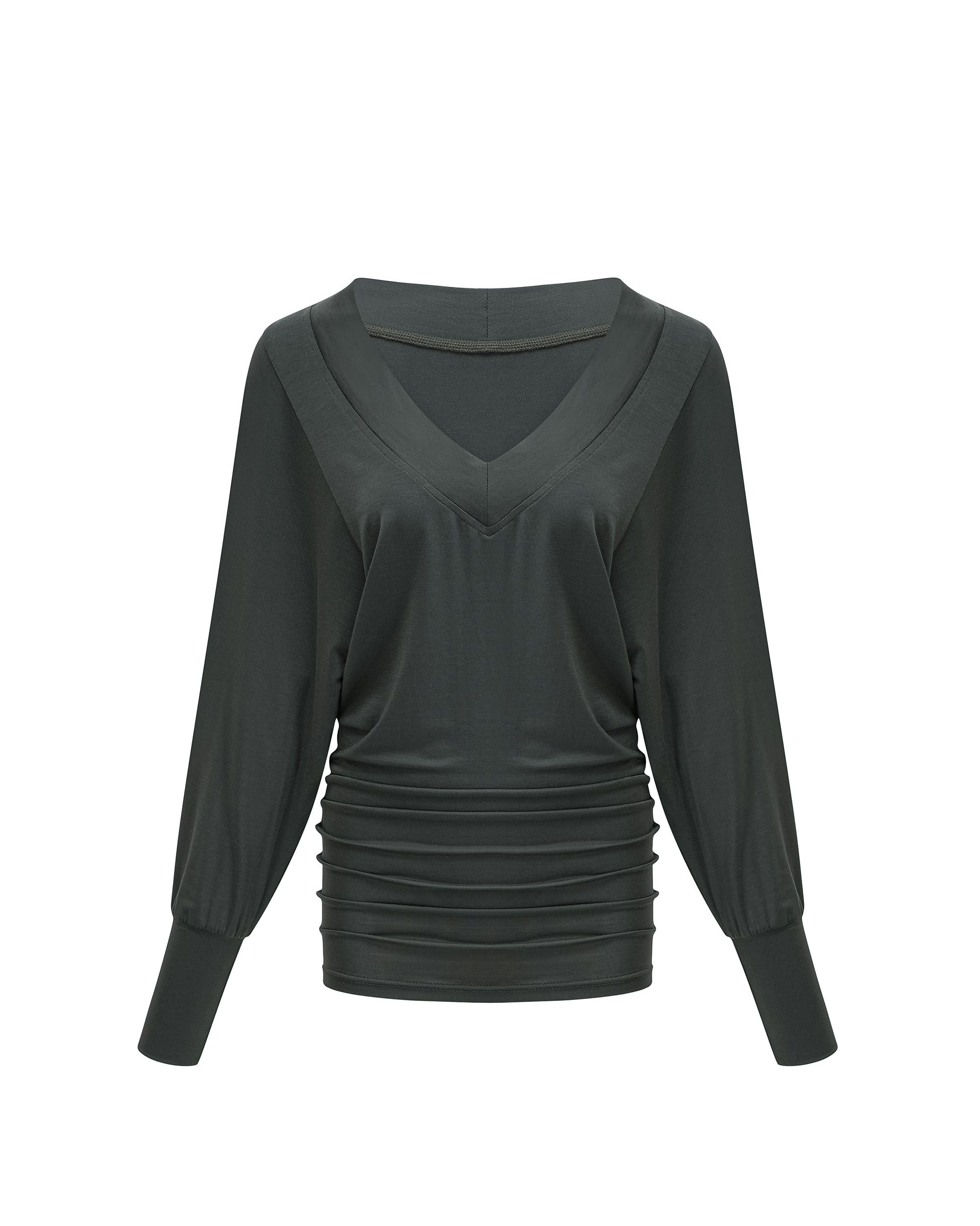 PCLA Draped Batwing Sleeve V-Neck Tee