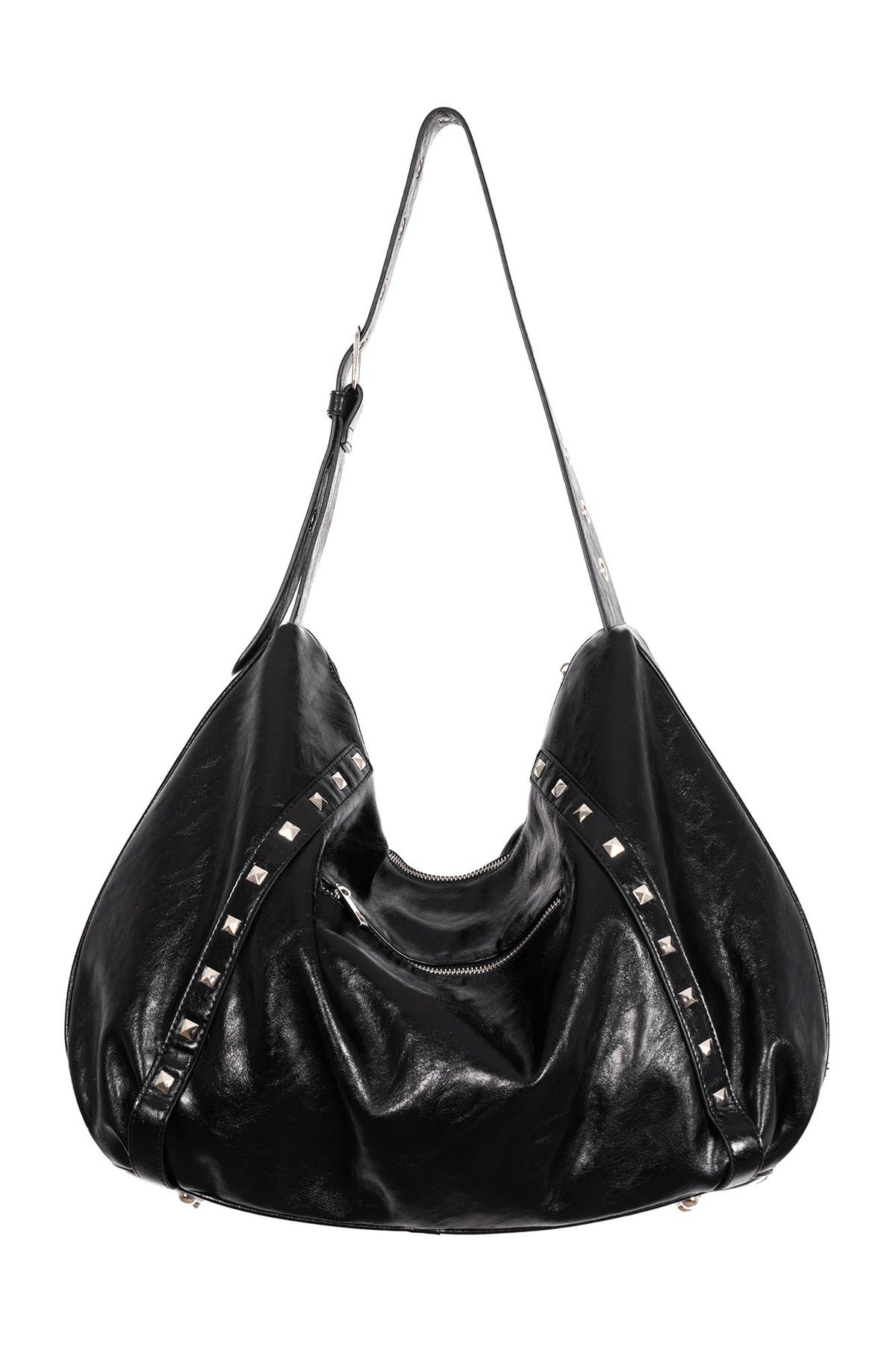 JYOSEI Detachable Studded Fringe Faux Fur Tote Bag