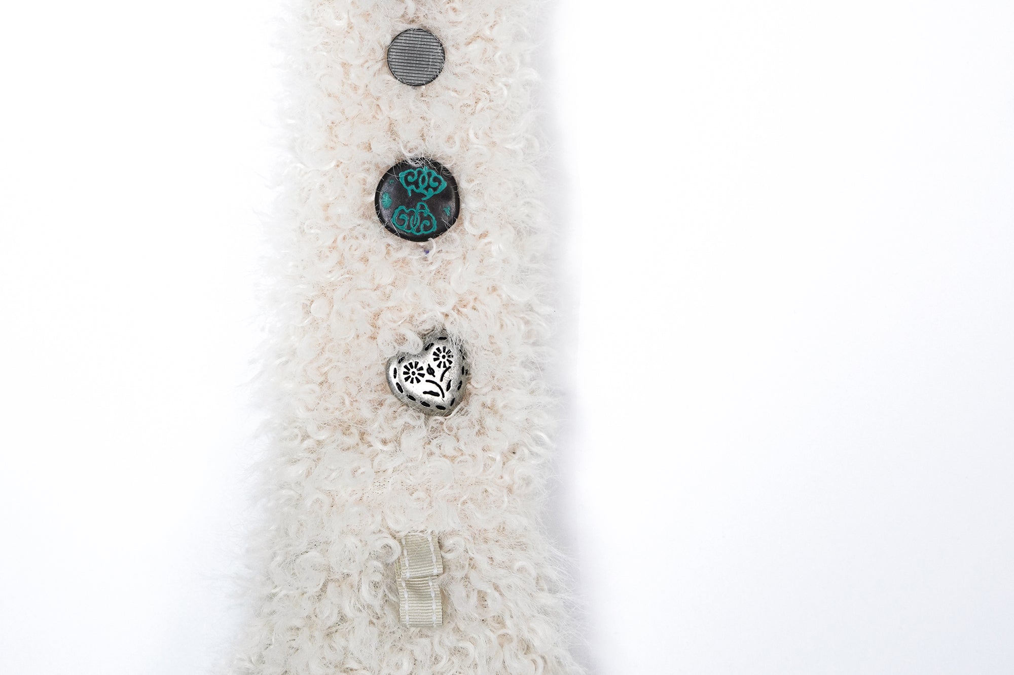 OINIMI Button-Embellished Faux-Fur Crossbody Bag