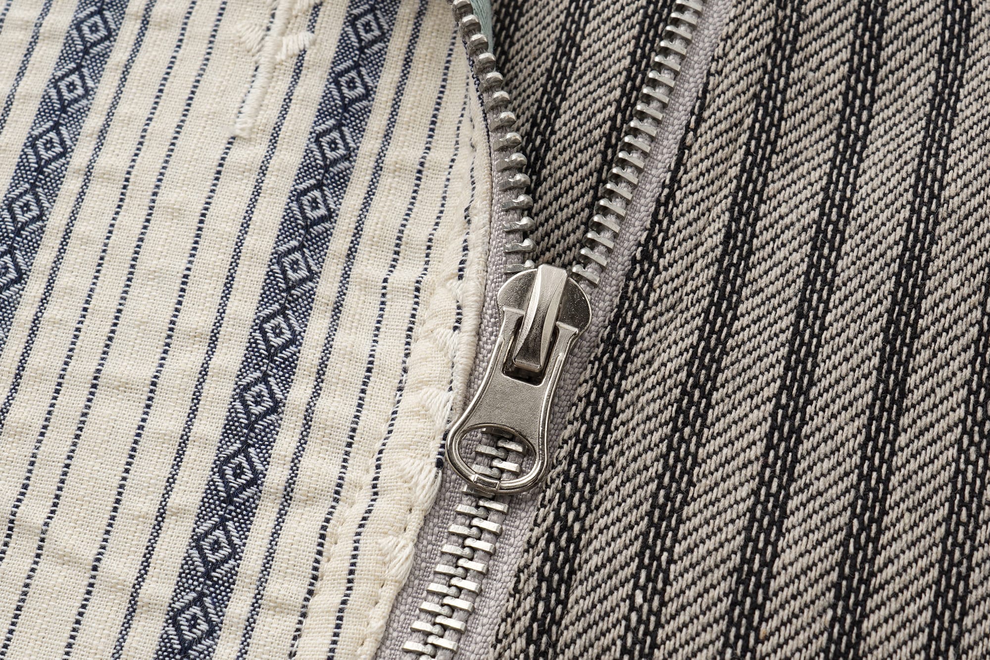 OINIMI Spliced Stripe Paneled Belted Moto Jacket