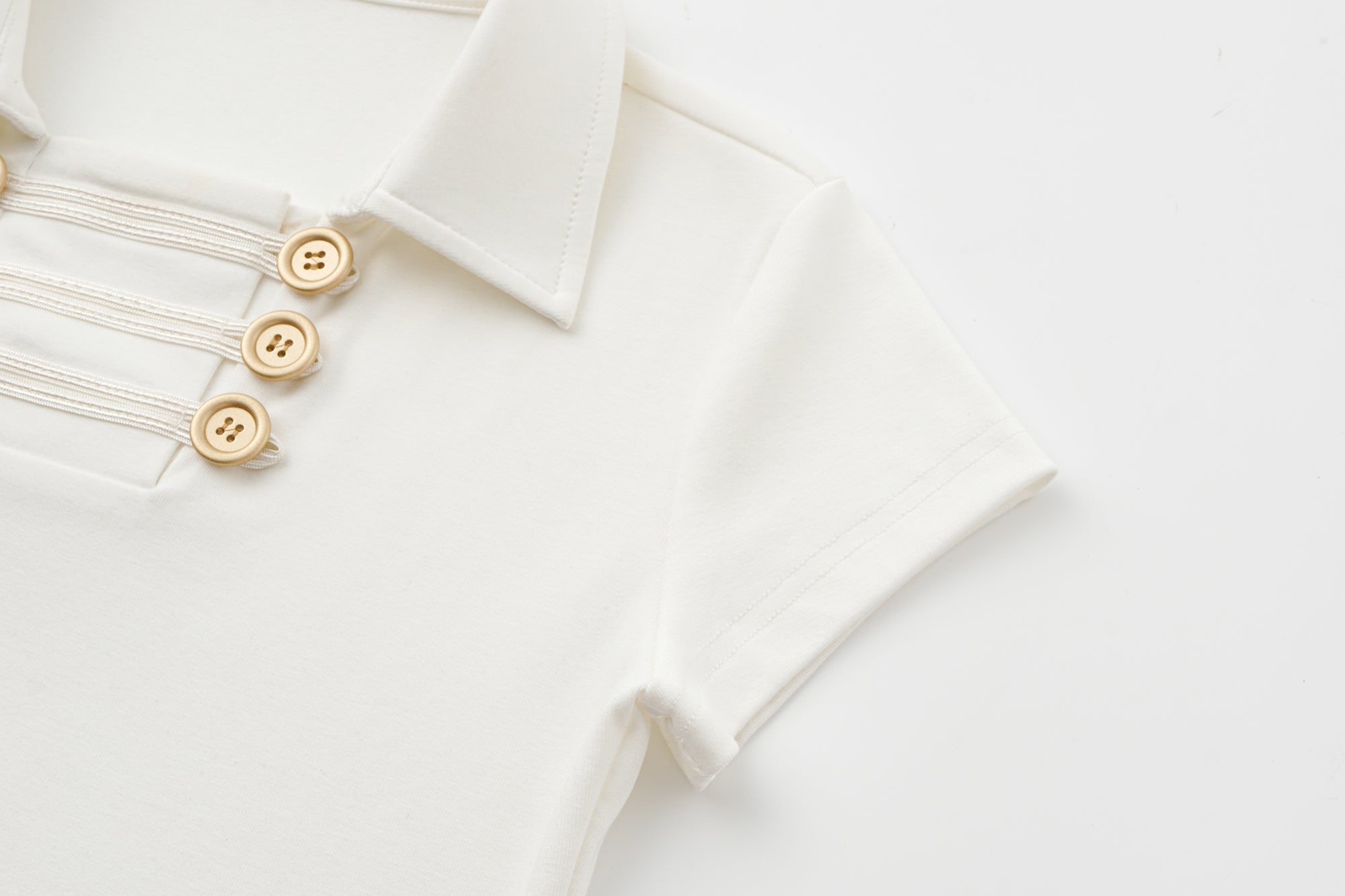 OINIMI Military Button Collared T-Shirt