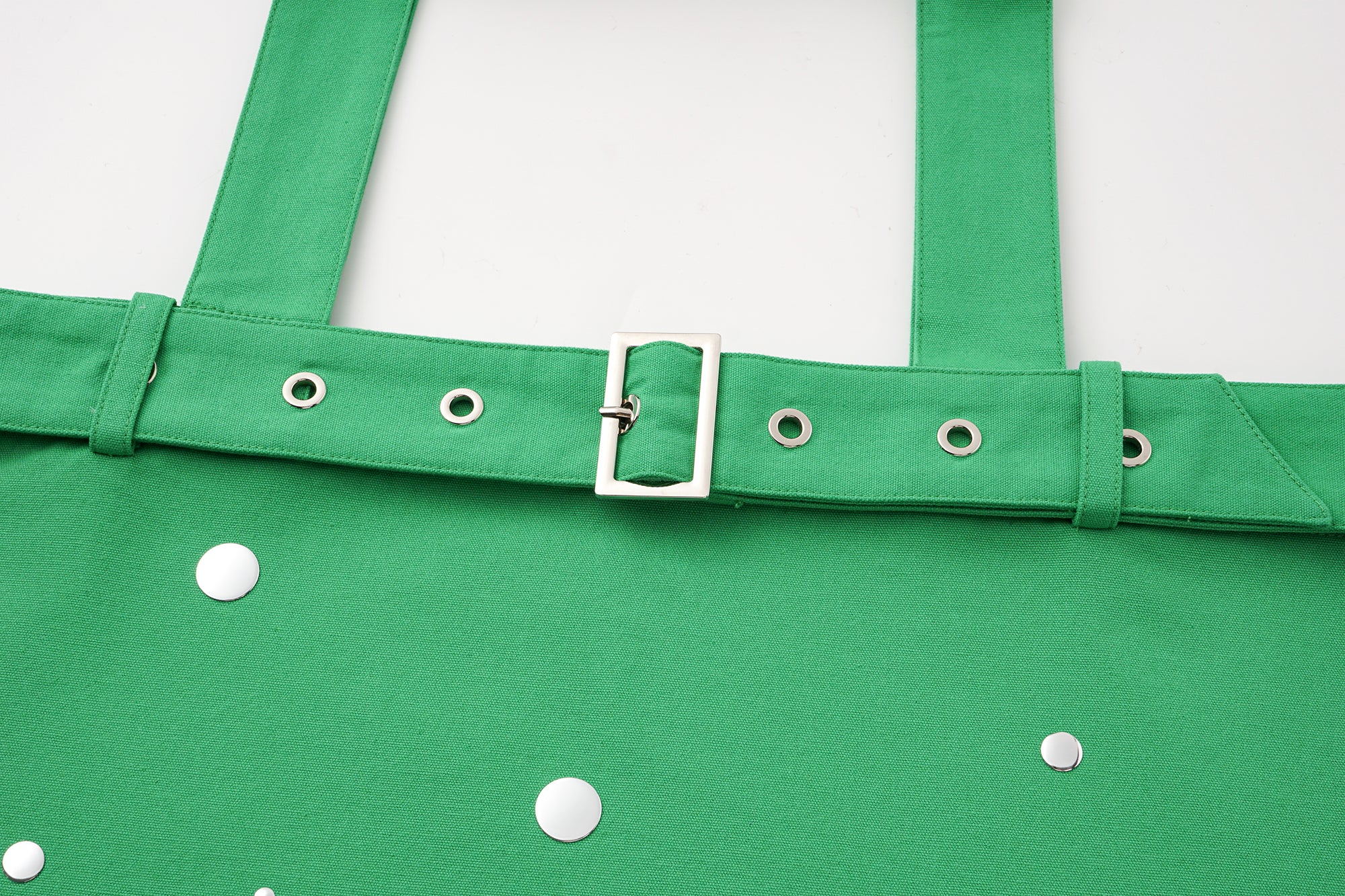 OINIMI Belted Grommet Mirror Disc Tote Bag