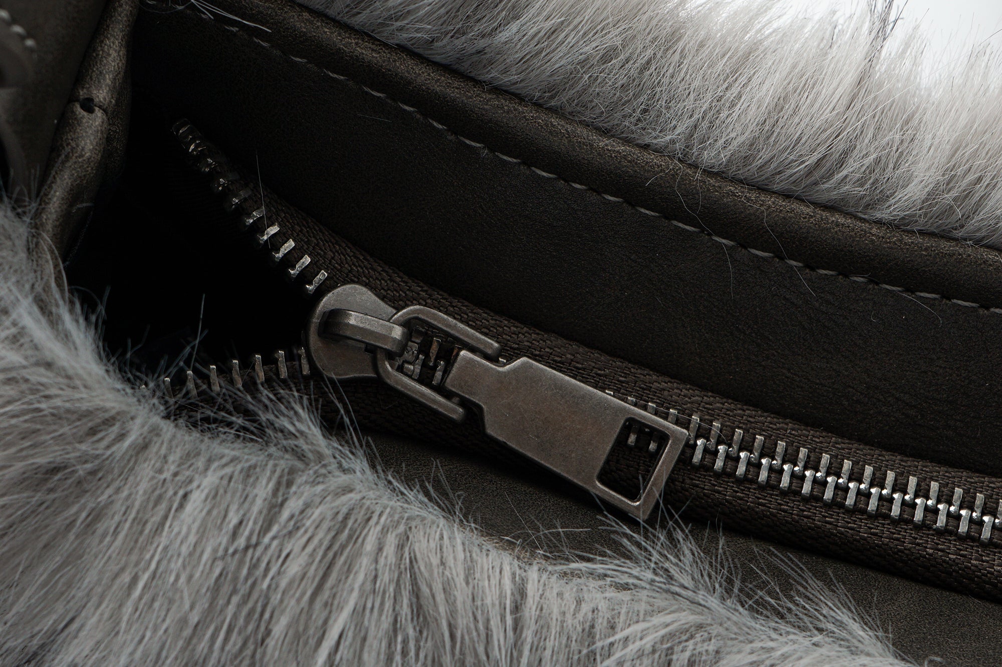 OINIMI Studded Belted Faux Fur Shoulder Bag