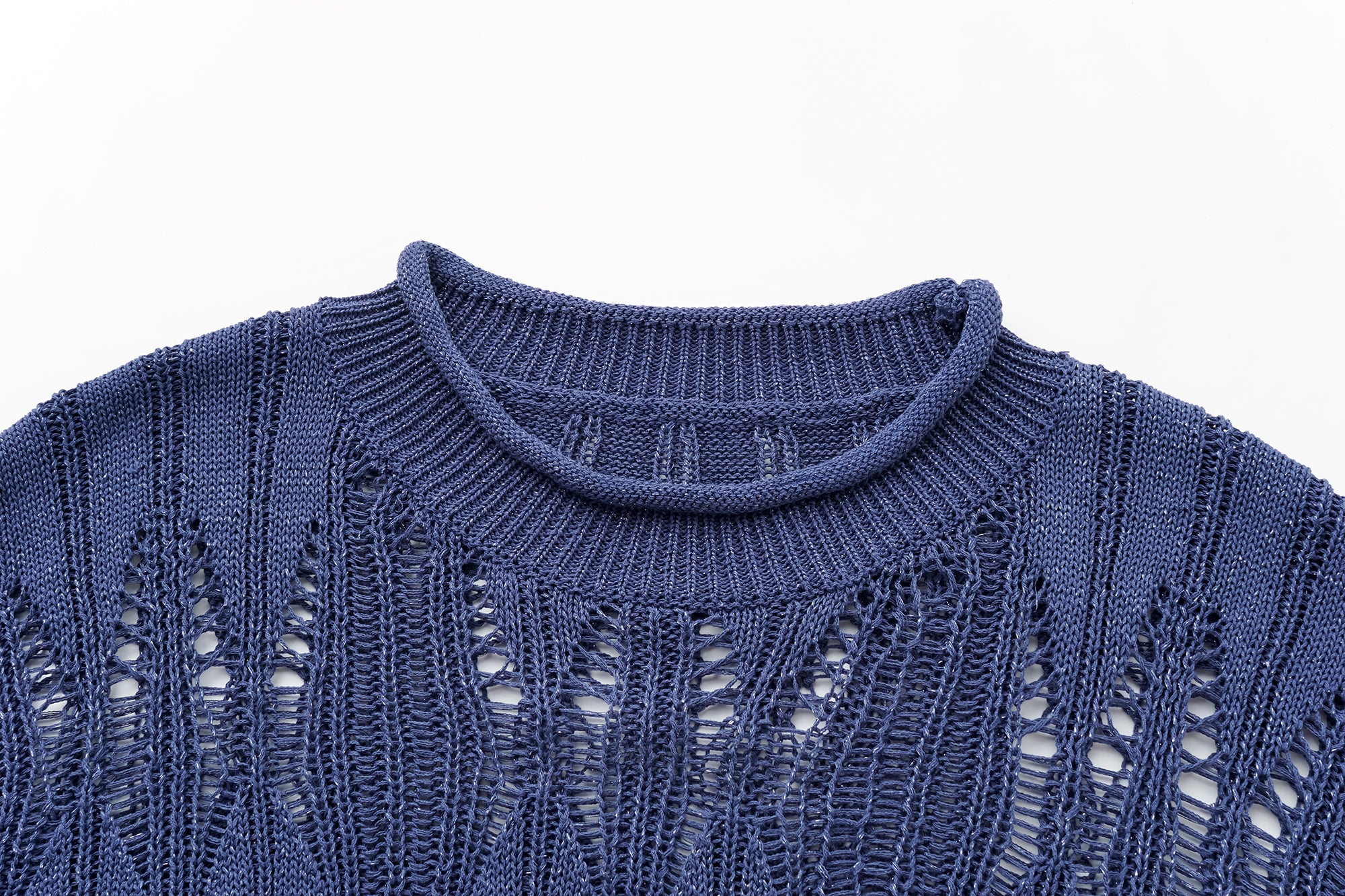OINIMI Geometric Open-Knit Pullover