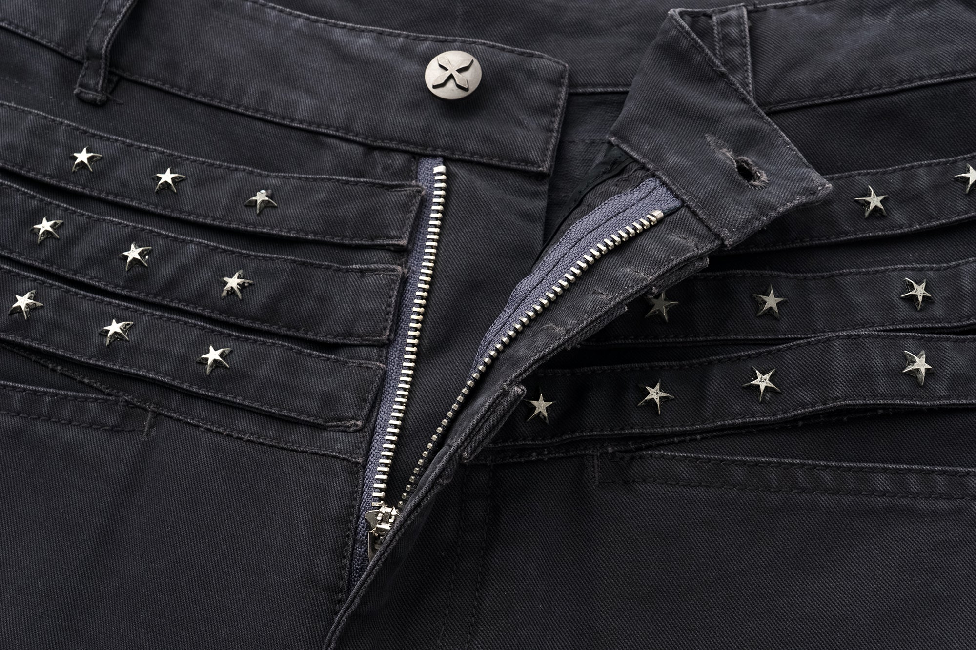 OINIMI Star-Studded Layered Waist Wide-Leg Pants