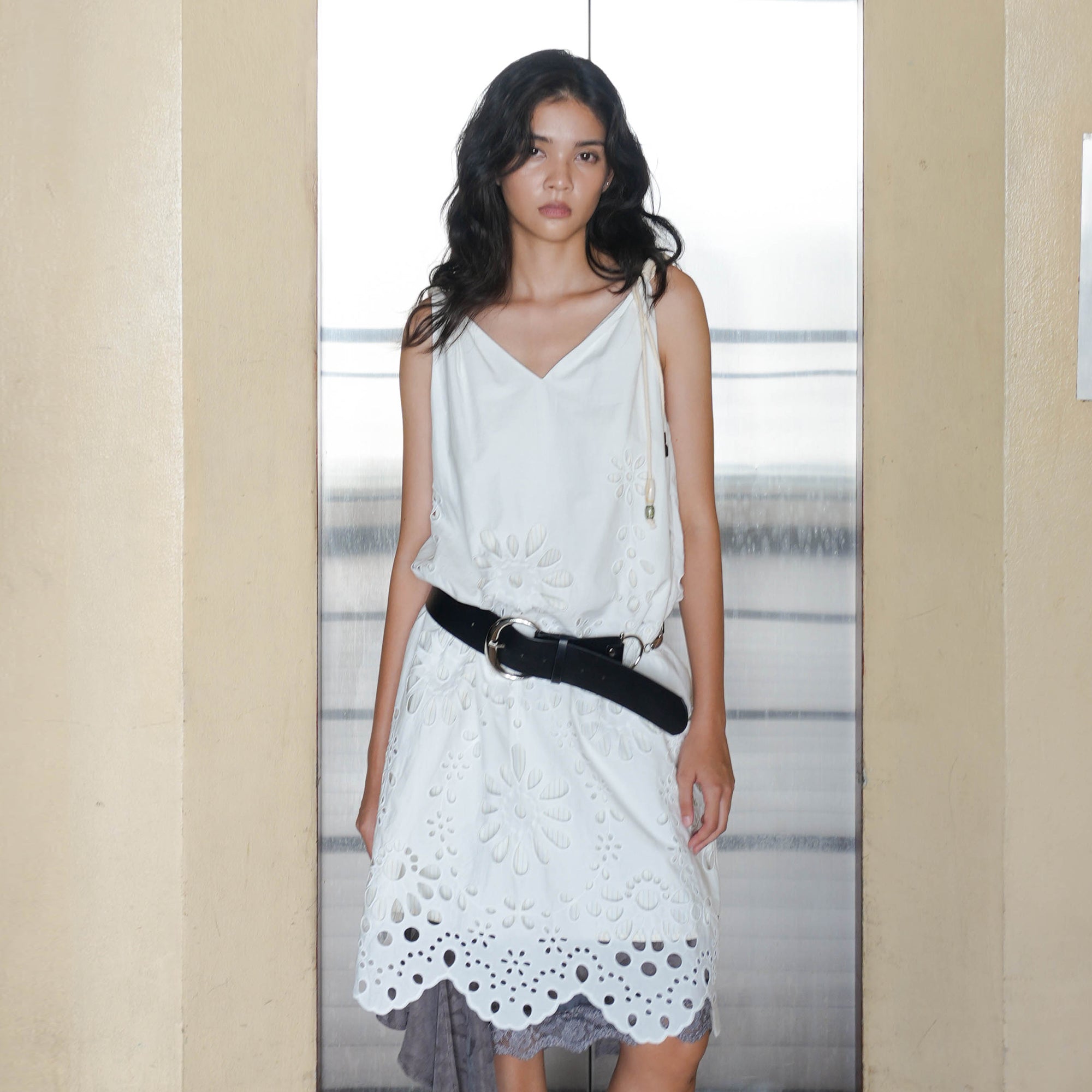 JIUWU PARK Reversible Floral Eyelet Slip Dress