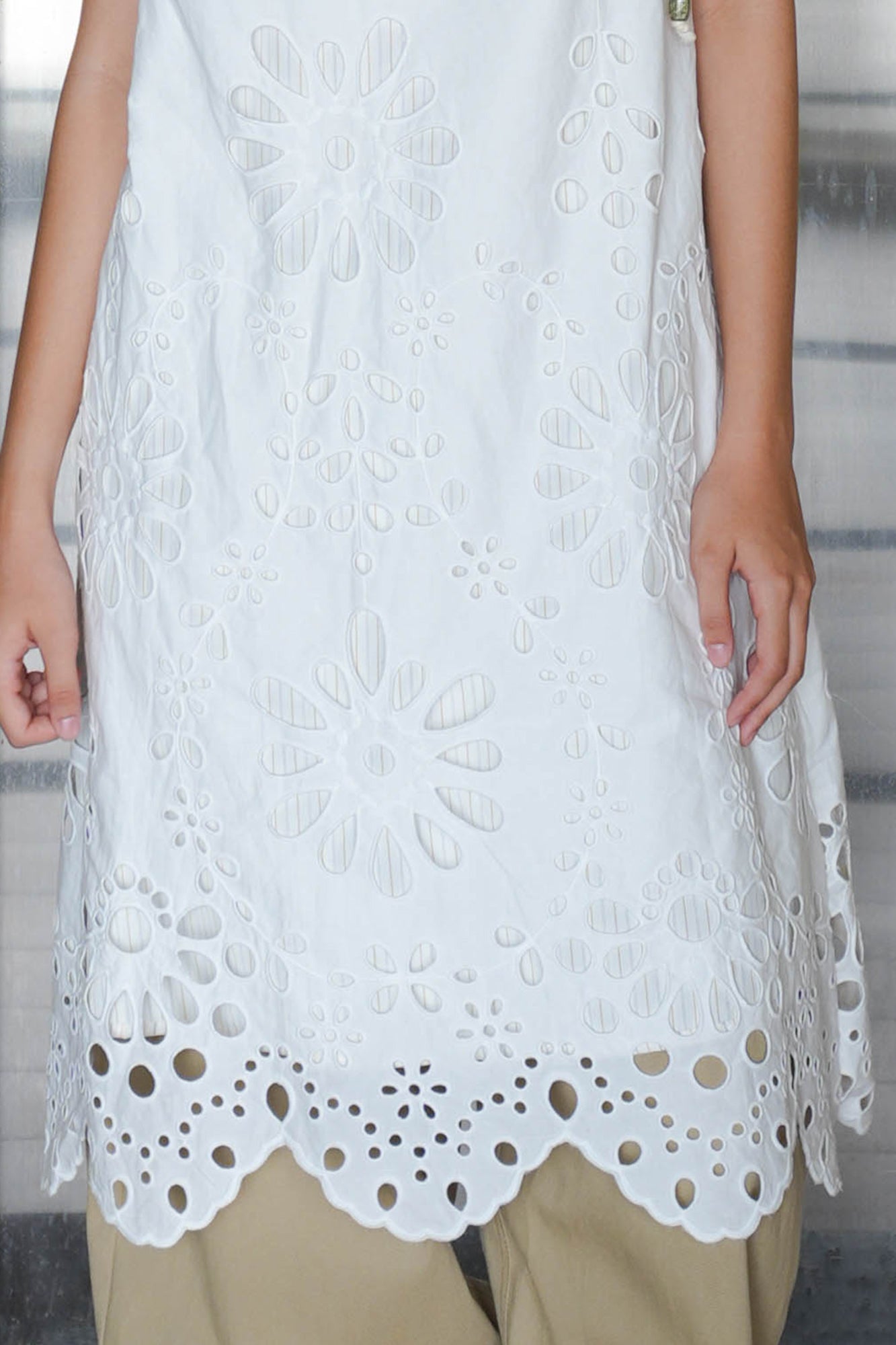 JIUWU PARK Reversible Floral Eyelet Slip Dress