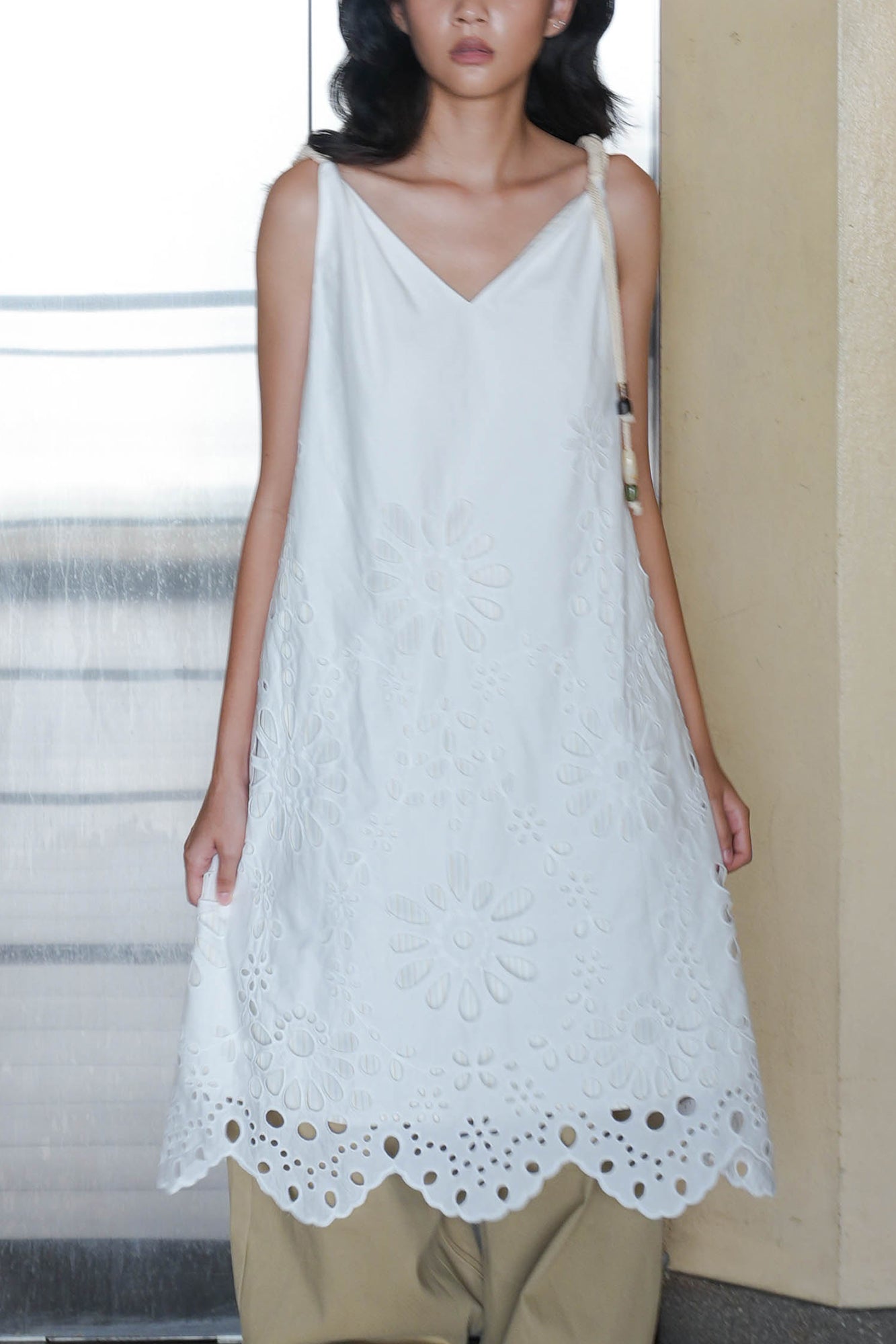 JIUWU PARK Reversible Floral Eyelet Slip Dress