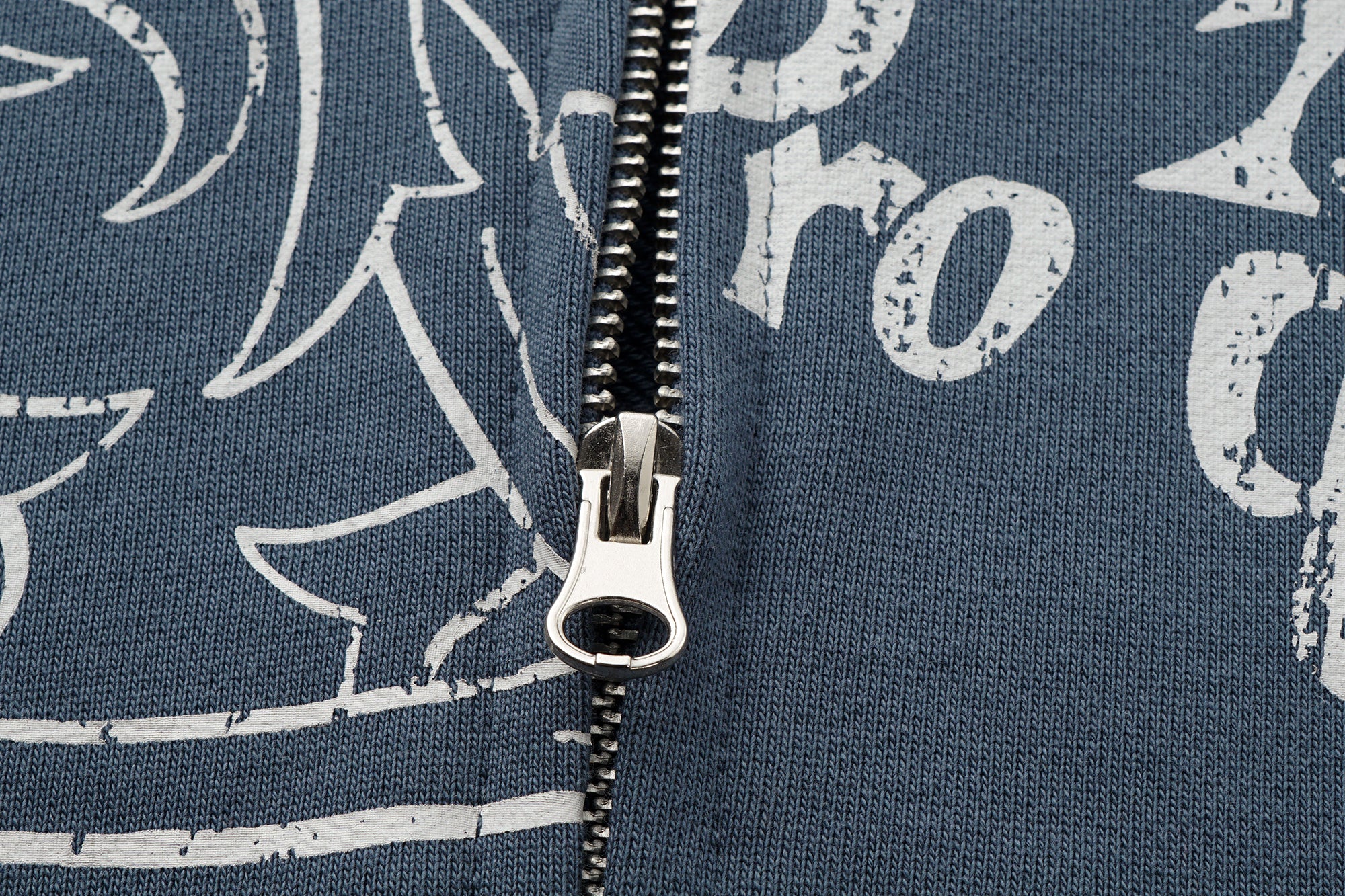 OINIMI Faded Graphic Zip-Up Hoodie