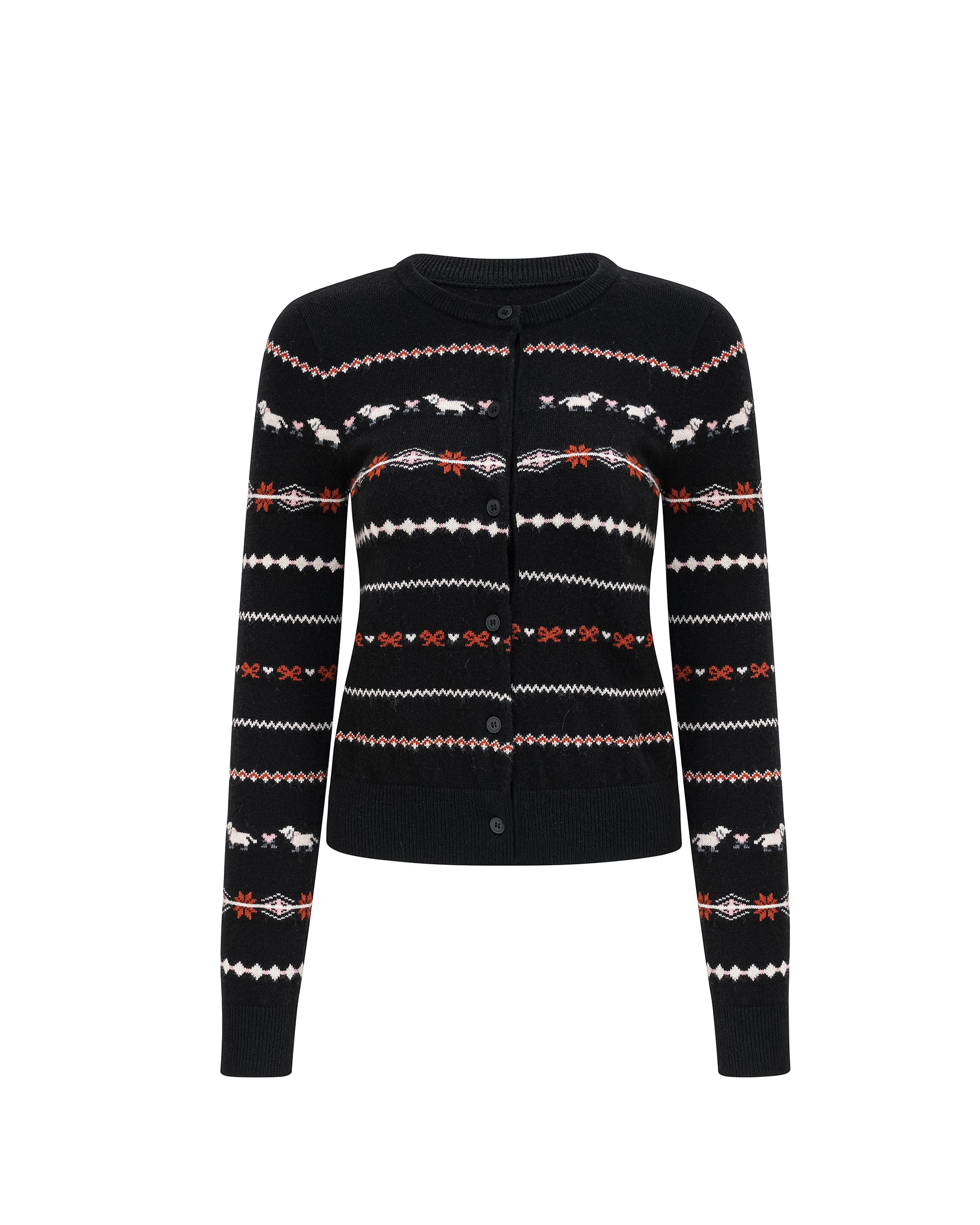 PCLA Fair Isle Puppy Wool-Blend Cardigan