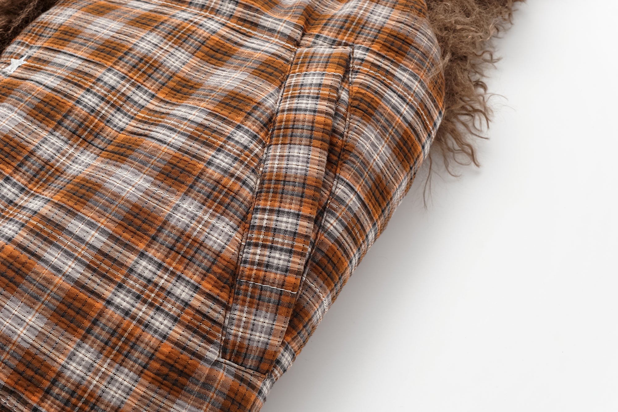 OINIMI Reversible Plaid-Lined Faux Fur Vest