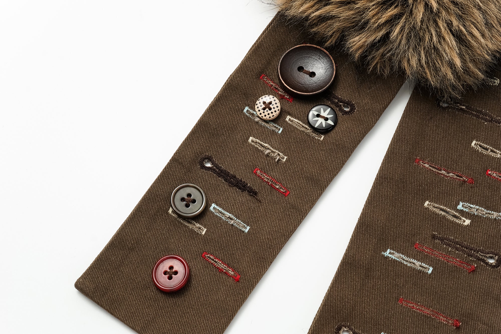 OINIMI Multi-Use Faux Fur Embroidered Belt