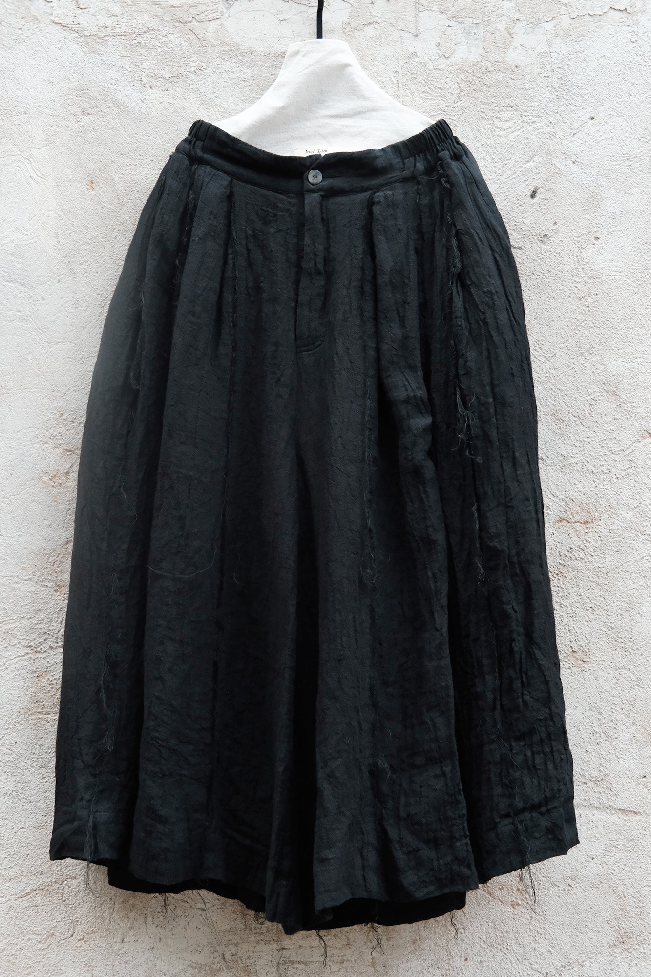 INCH LIM Crinkled Linen Pleated Skirt Pants