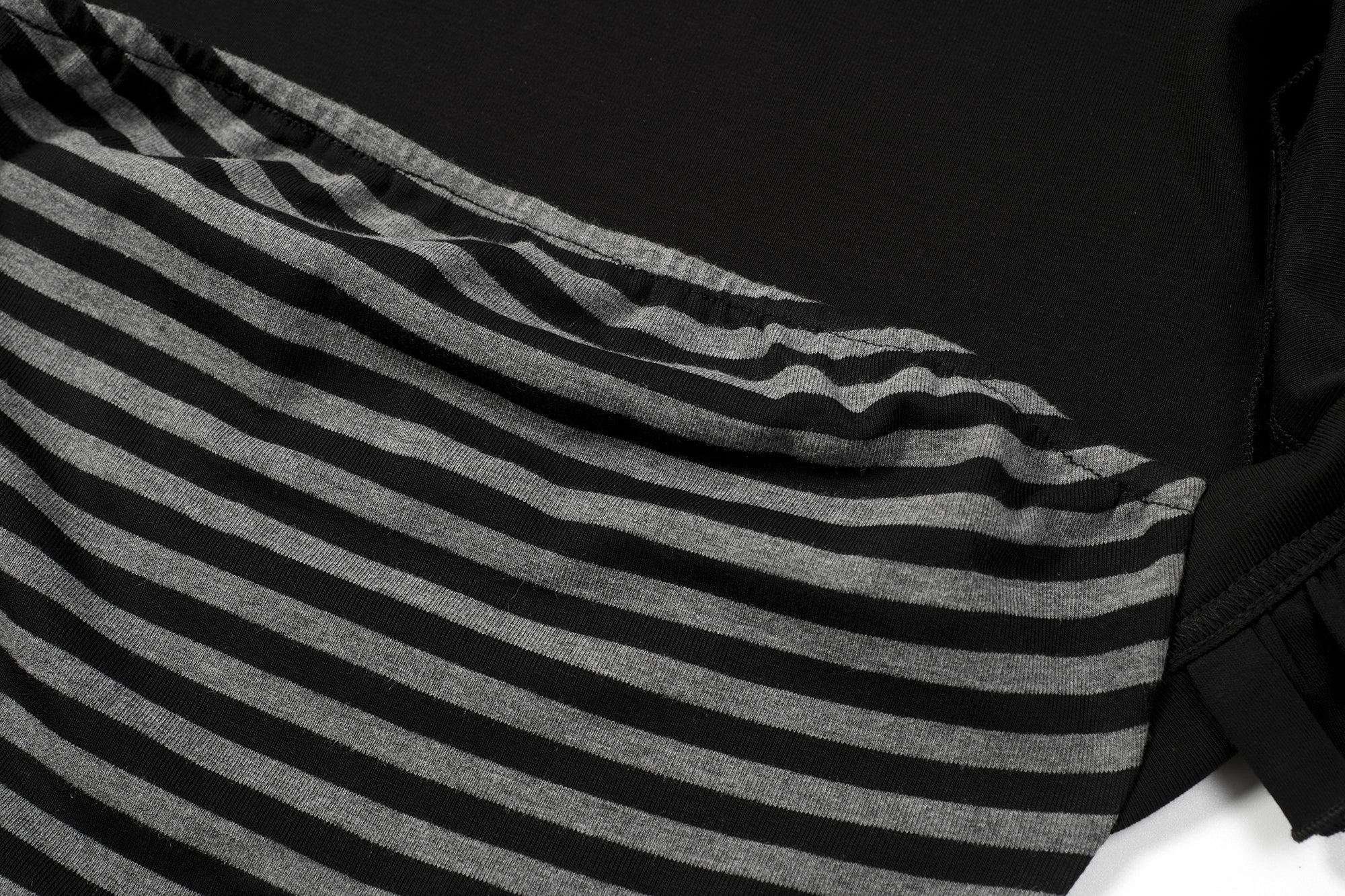 COSTUSTOOT Ruffle Layered Shrug Stripe Top