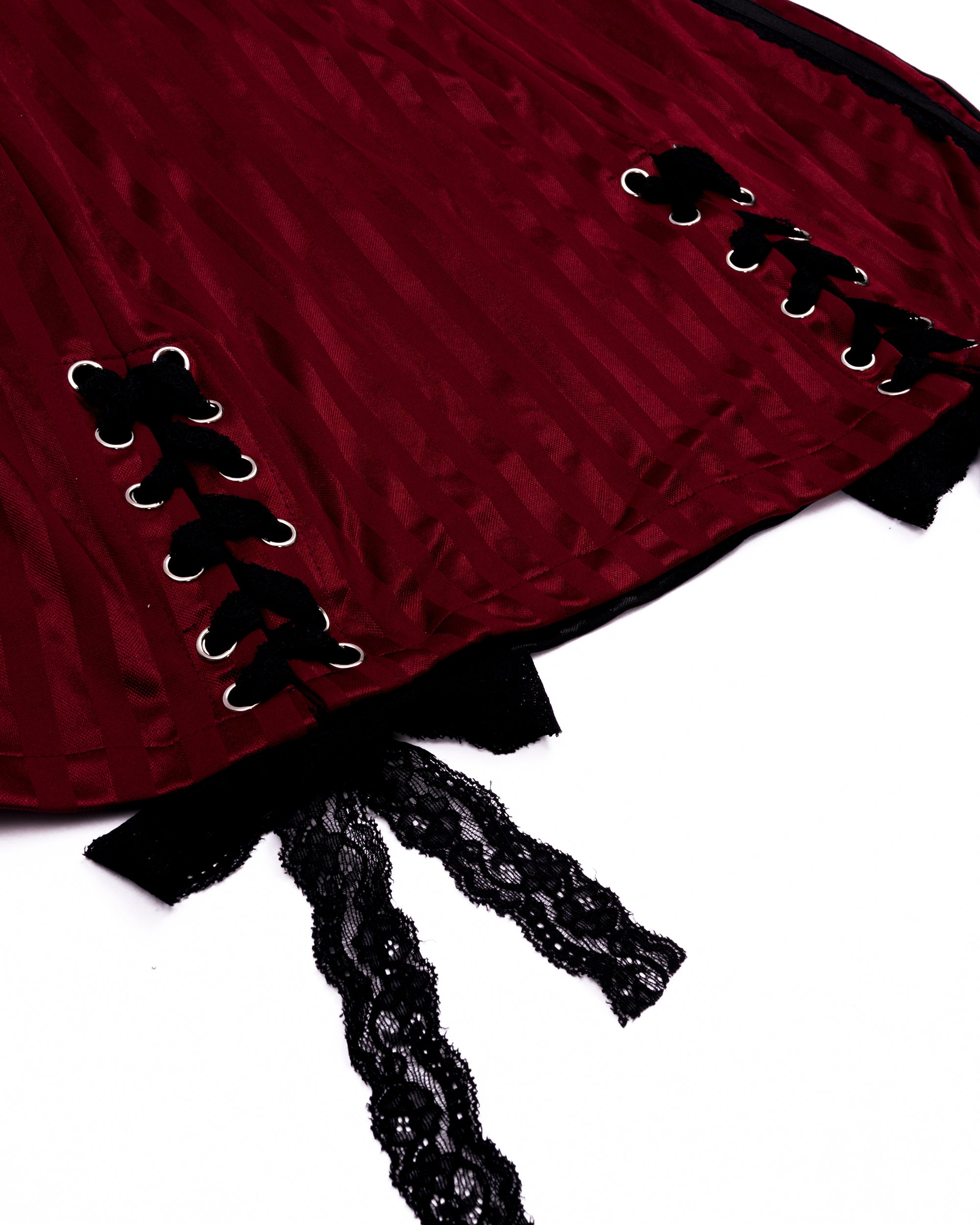 MOGONGSHE Contrast Spliced Lace-Up Slip Dress