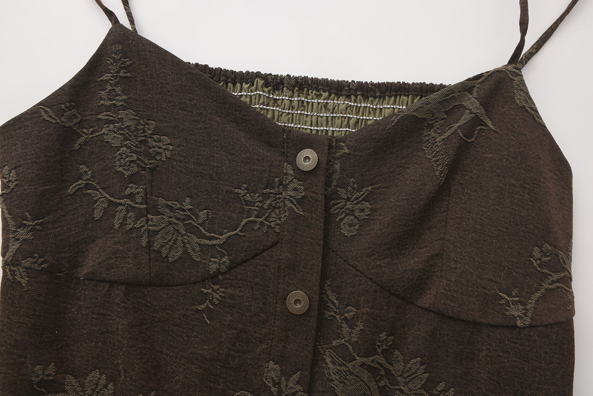 JIUWU PARK Floral Jacquard Sheer Panel Slip Dress