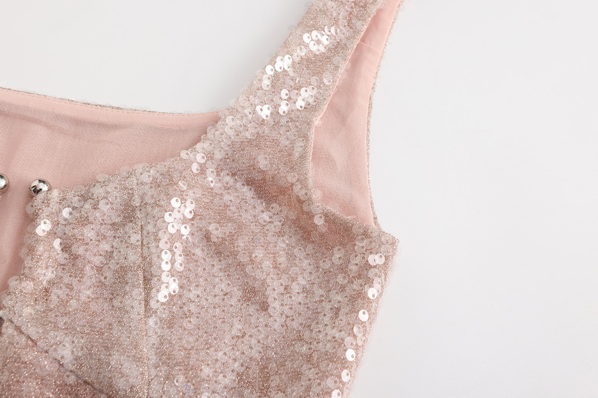 JIUWU PARK Sequin Lace-Up Hardware Tank Top