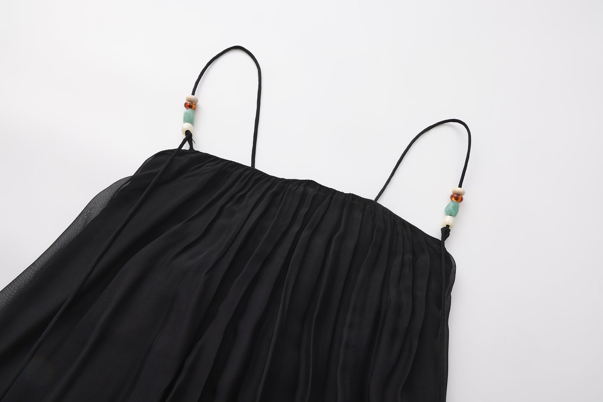 VERSION9 Beaded Strap Ruched Maxi Dress