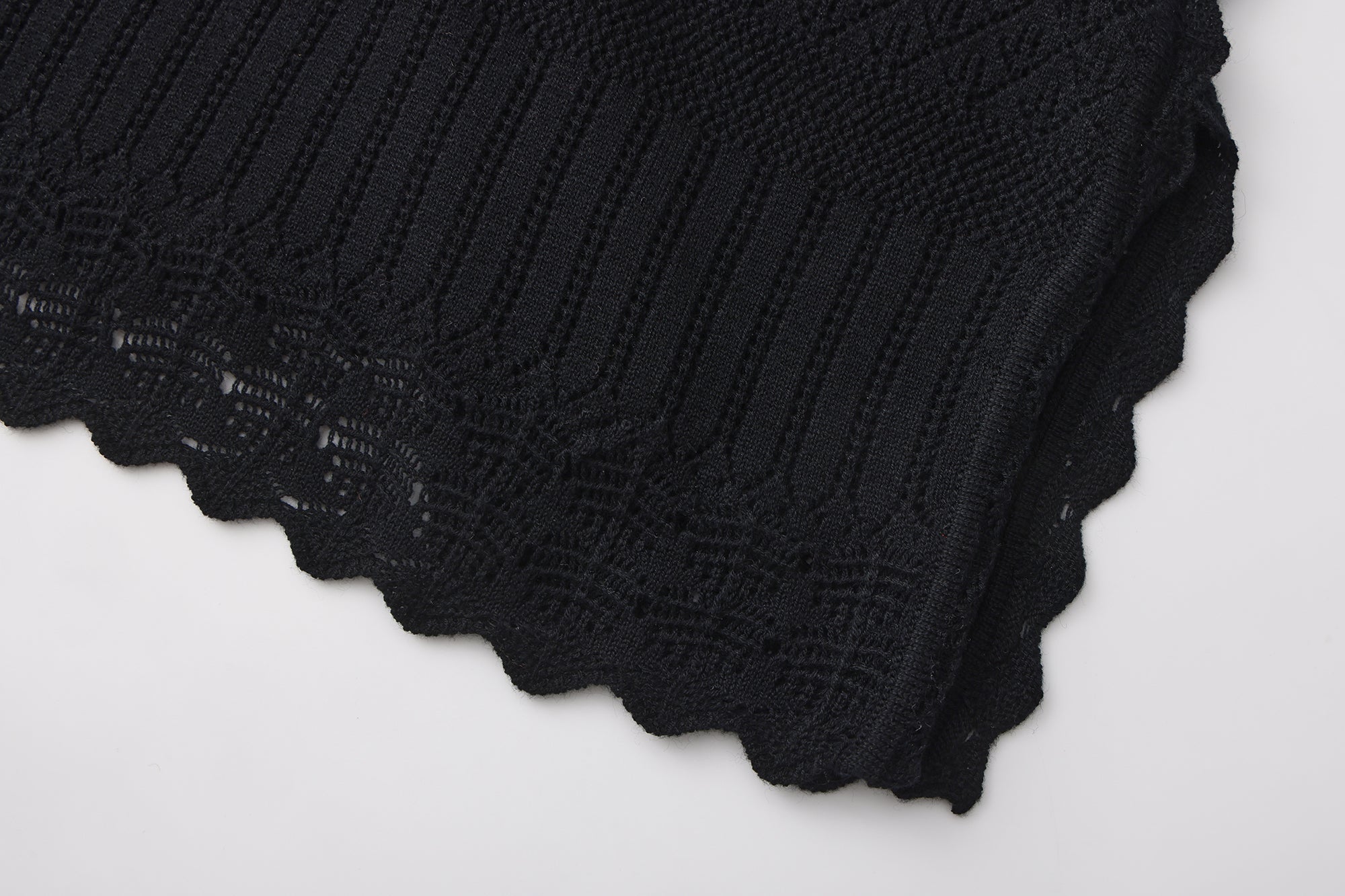 VERSION9 Handkerchief Hem Knit-Trim Midi Skirt