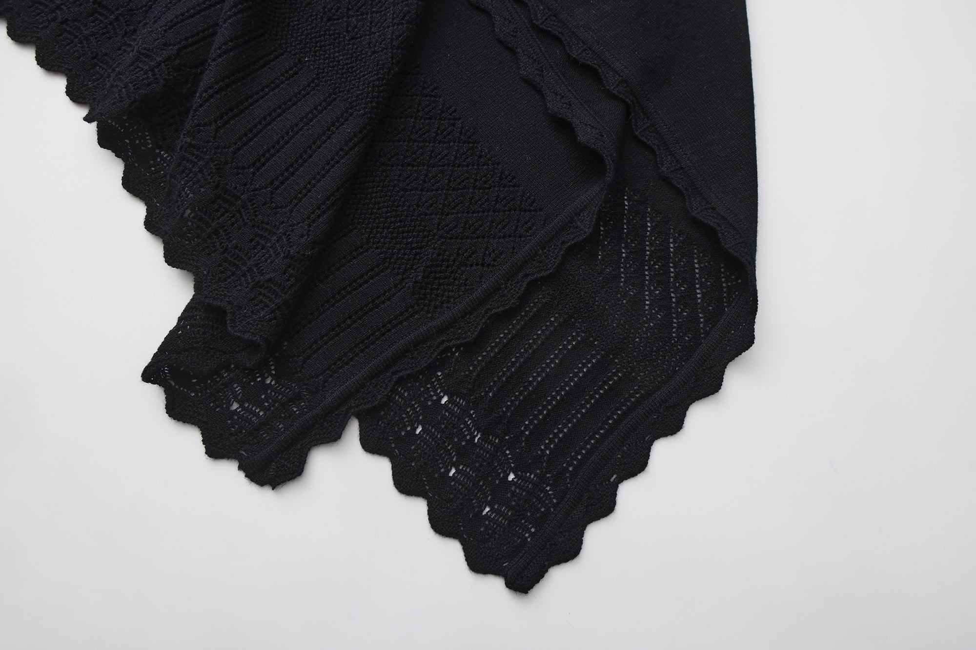 VERSION9 Handkerchief Hem Knit-Trim Midi Skirt