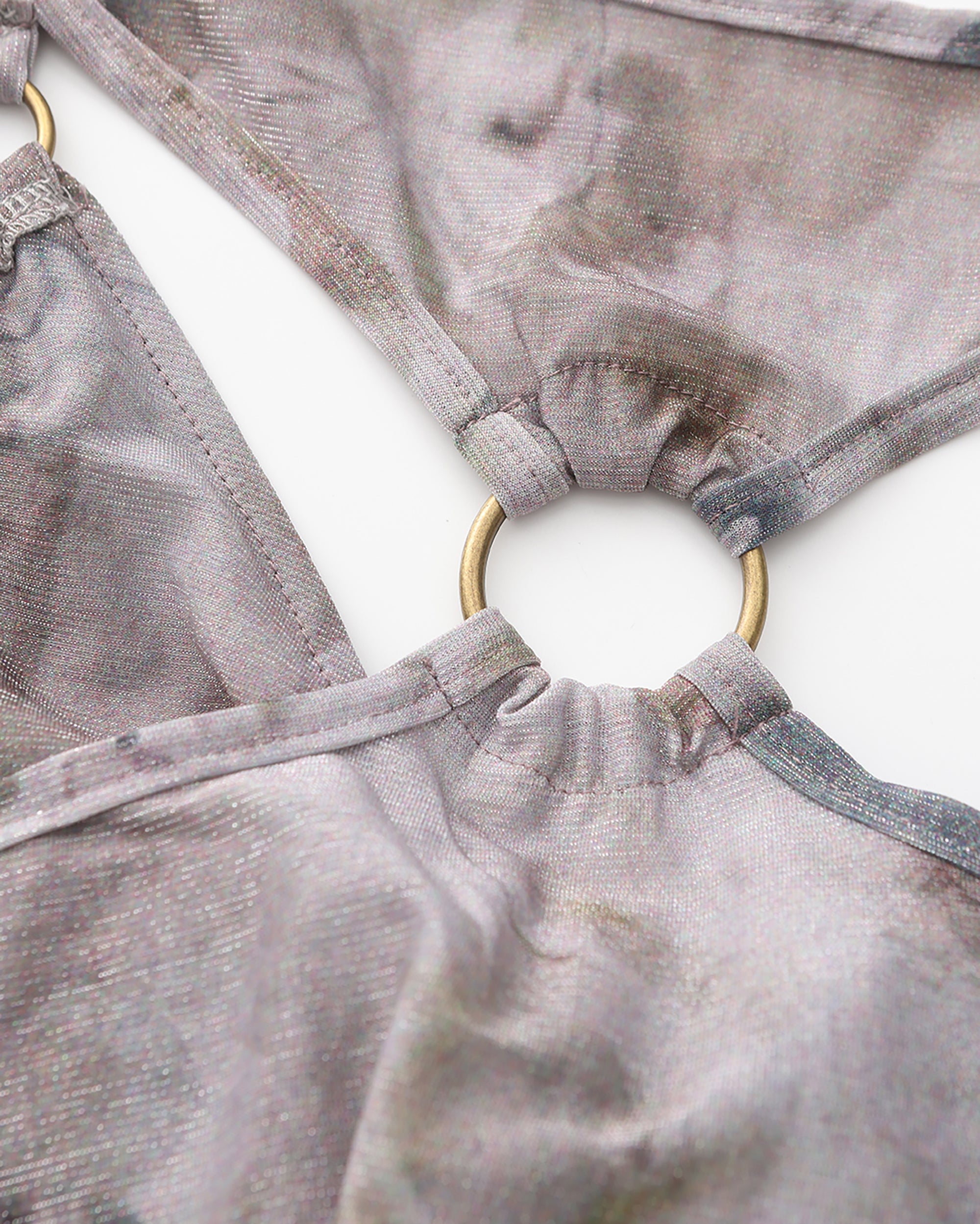 JIUWU PARK Tie-Dye Ring Halter Cami