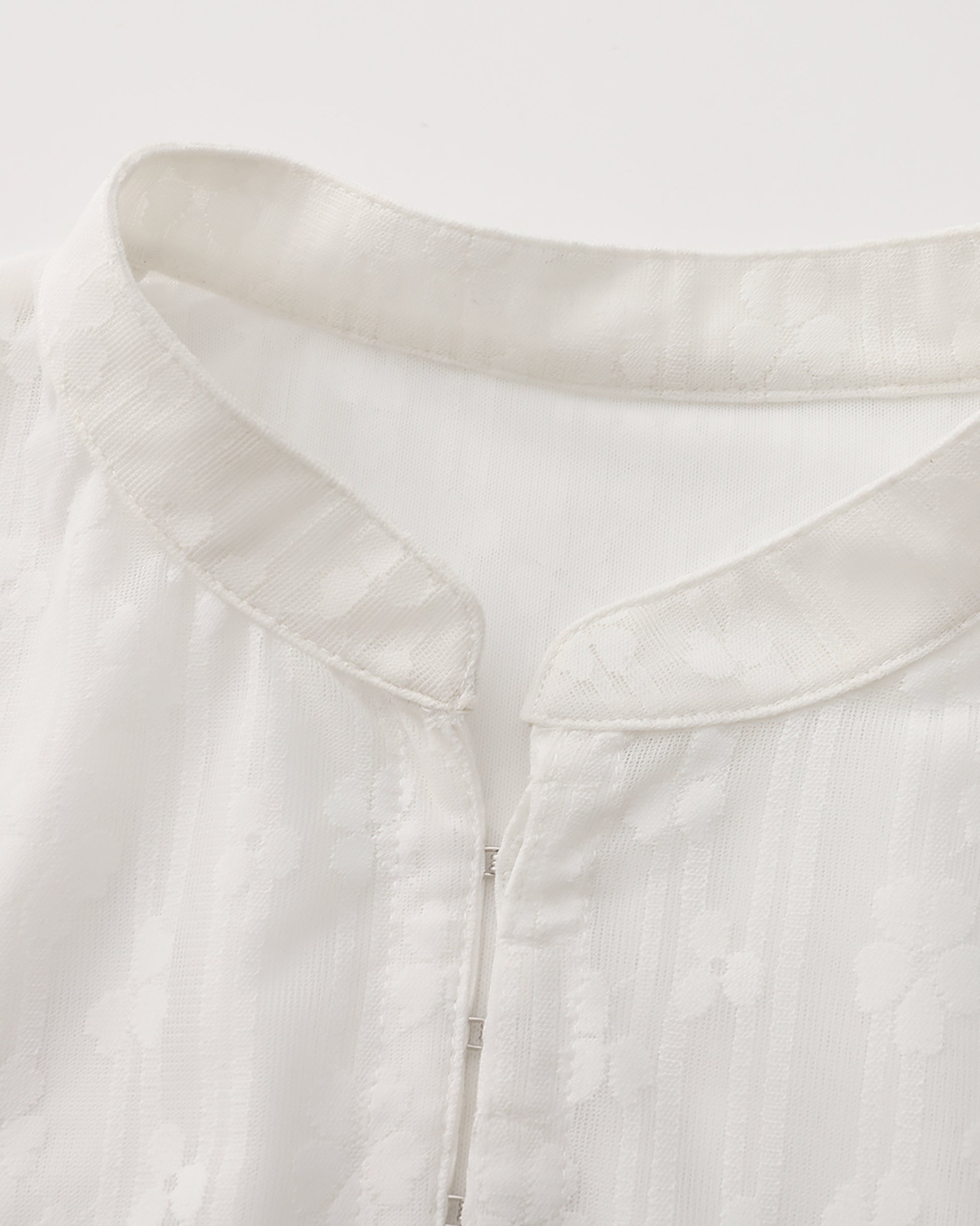 JIUWU PARK Lace Puff Sleeve Fitted Cardigan
