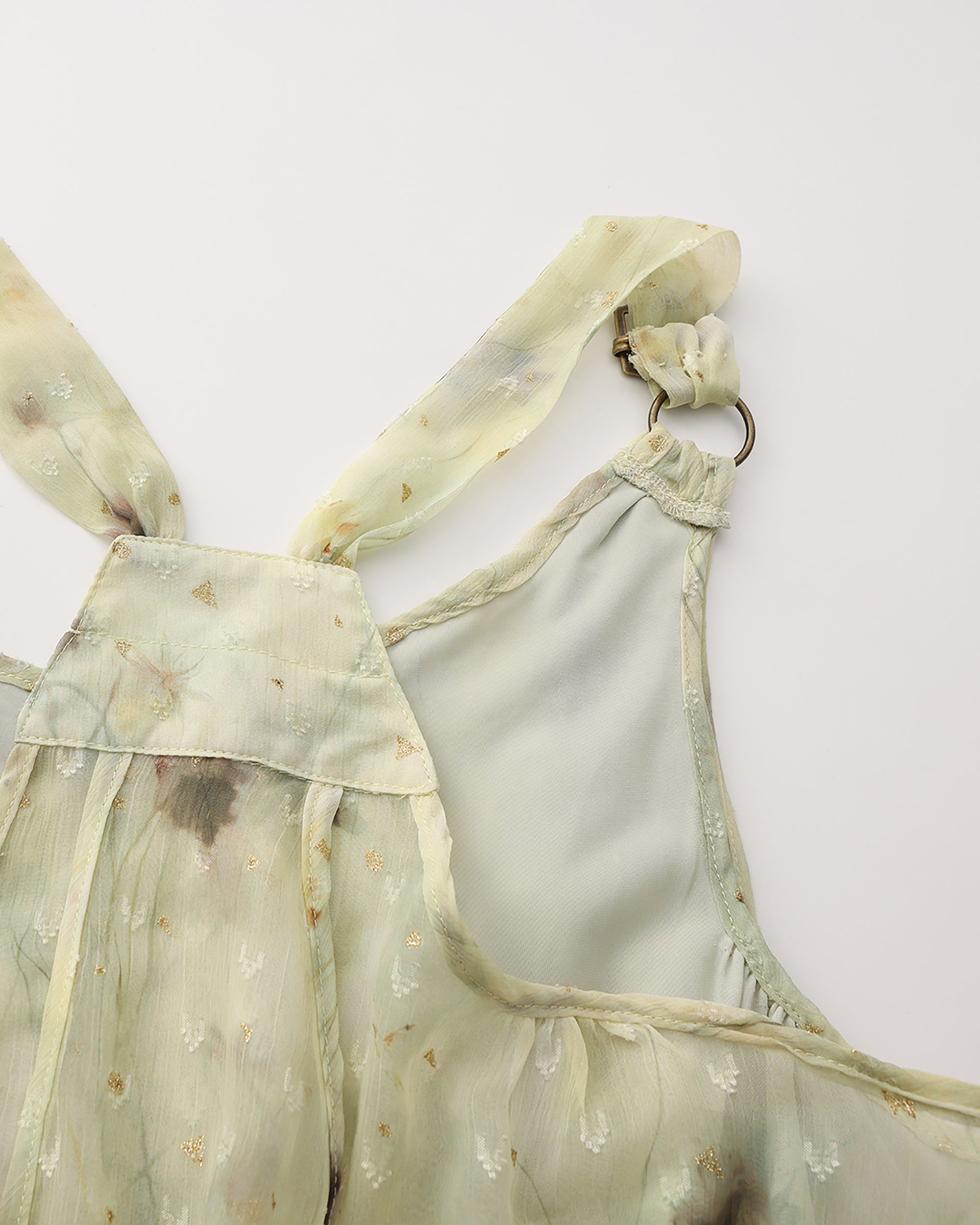 JIUWU PARK Sheer Floral Chiffon Cami Dress