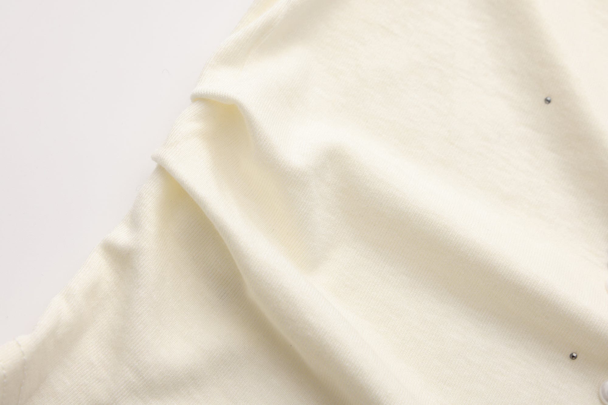 FAYCHUI Cowl Neck Pearl-Studded Long Sleeve Tee