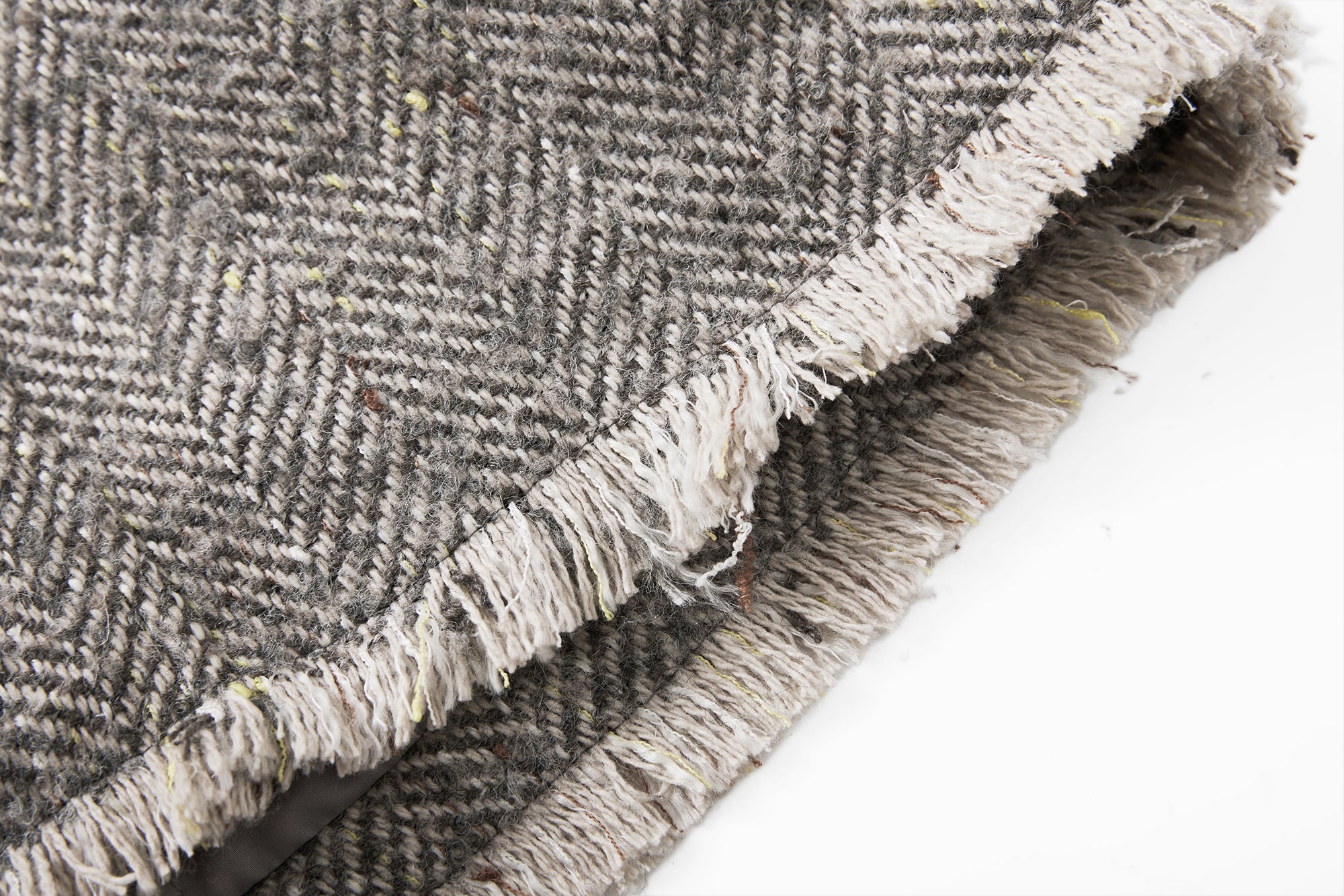 SAME FLOW Frayed Herringbone Insulated Wool-Blend Blazer