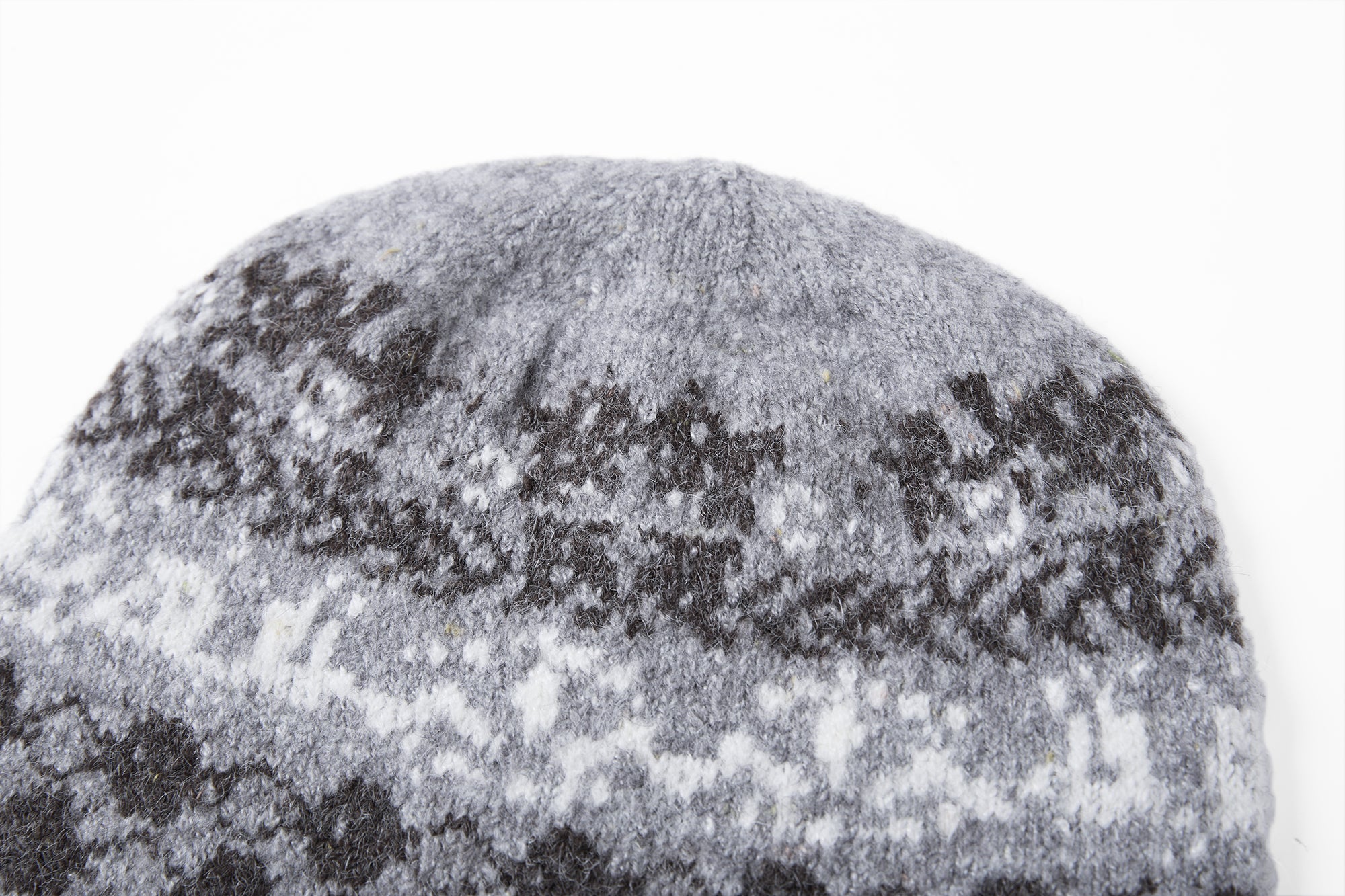 SAME FLOW Raw Edge Jacquard Wool-Blend Beanie