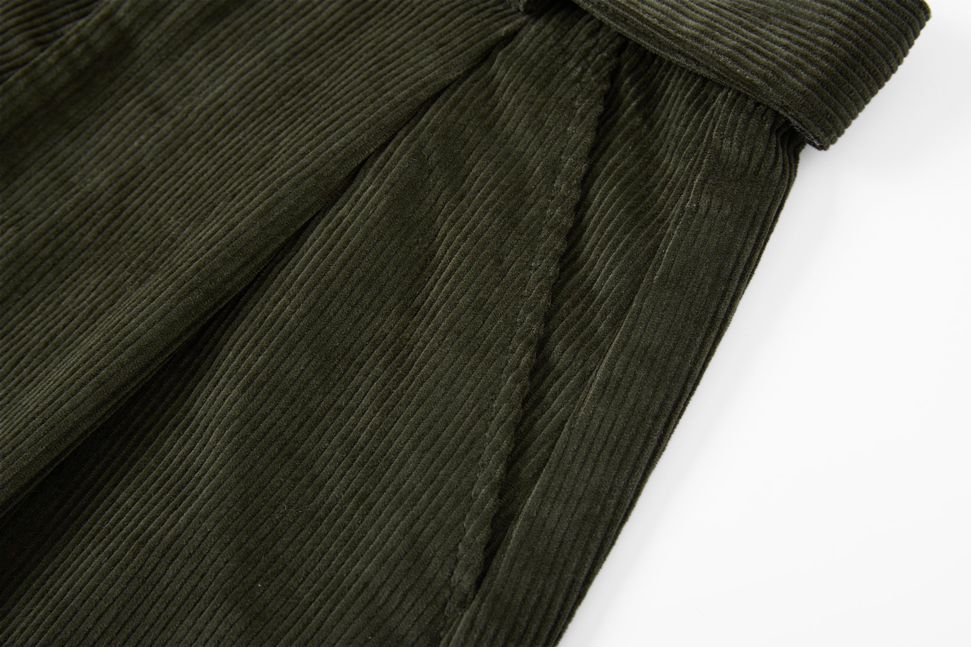 SAME FLOW Pleated Belted Corduroy Culotte Pants