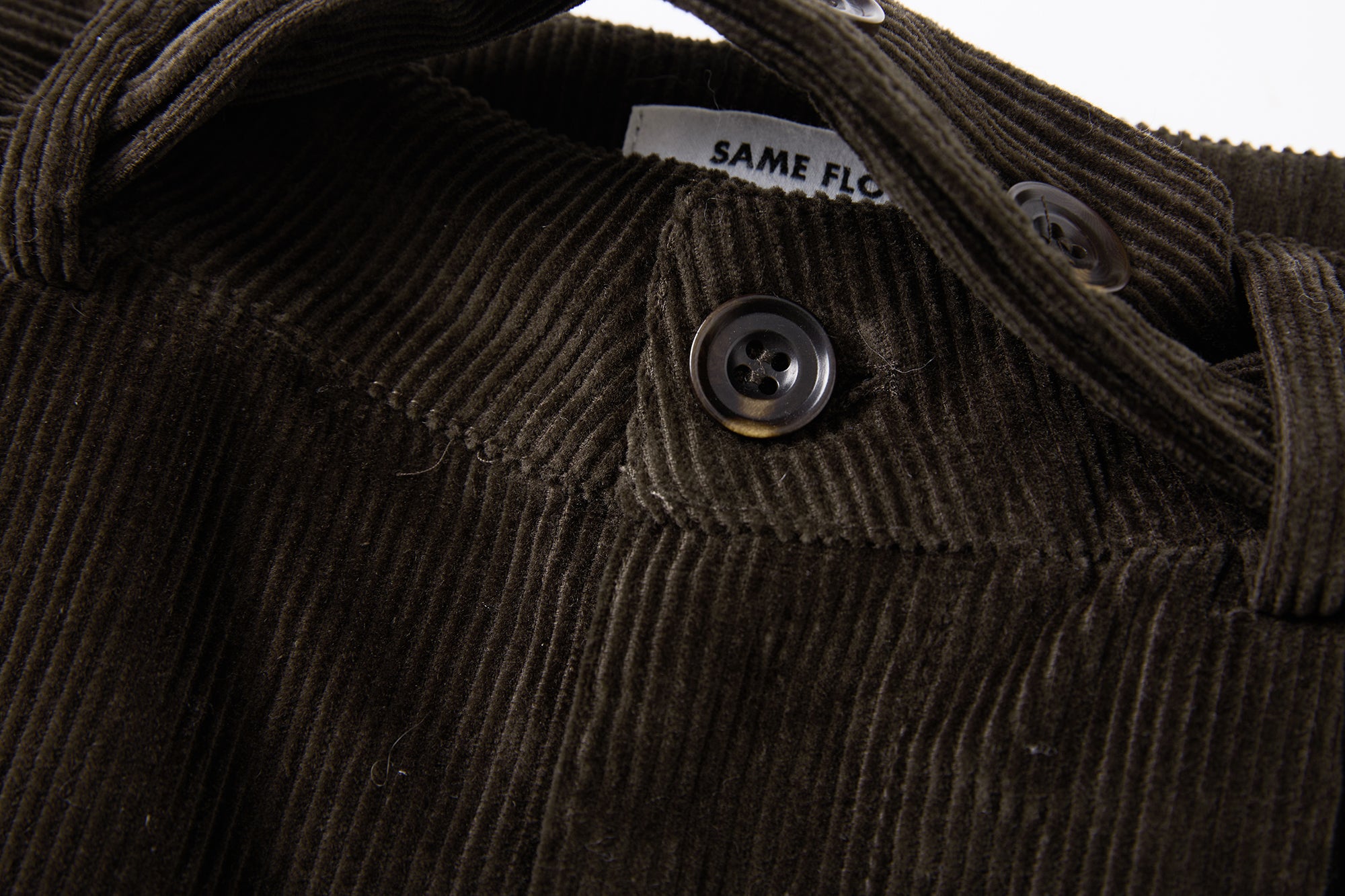 SAME FLOW Pleated Belted Corduroy Culotte Pants