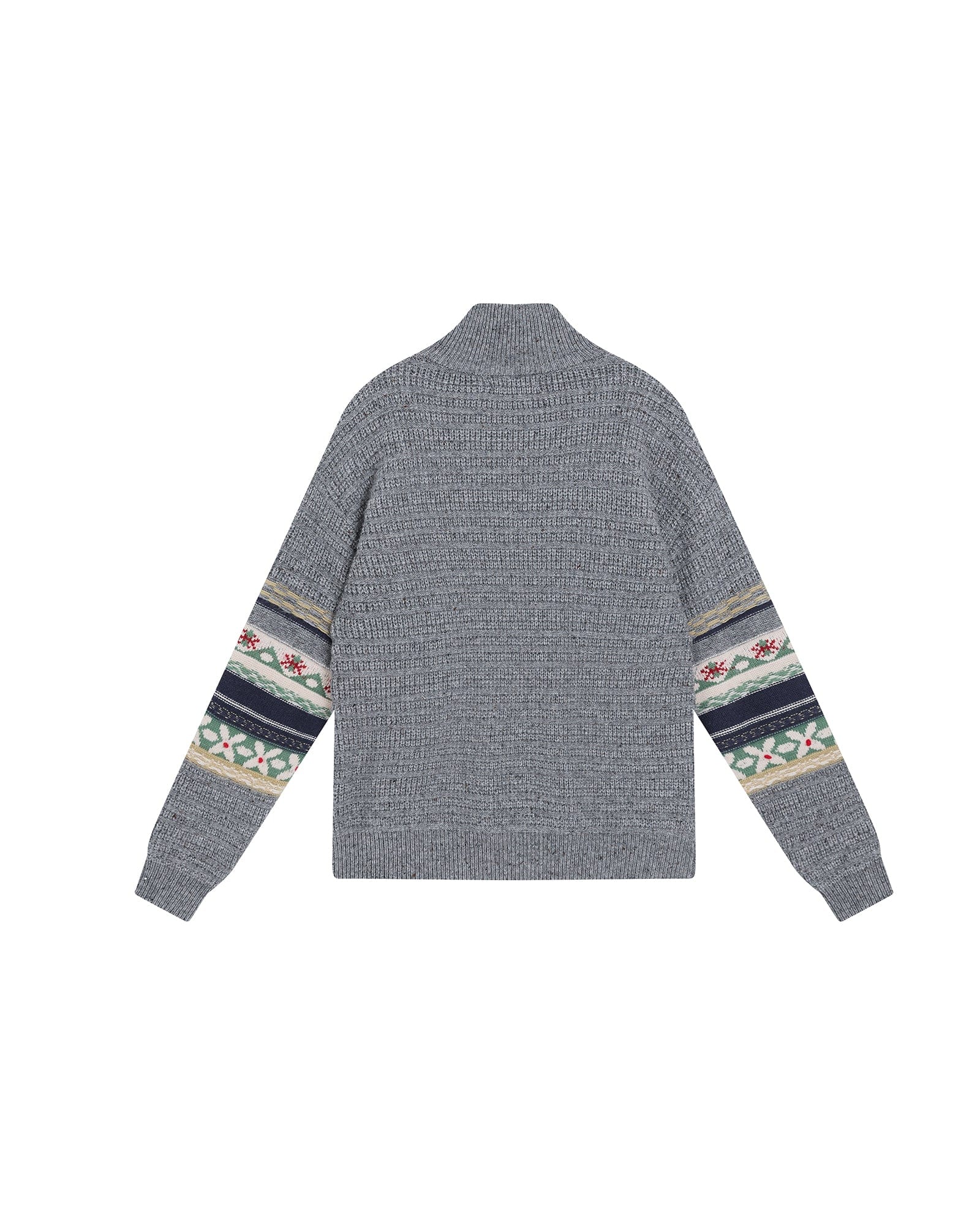 SAME FLOW Fair Isle Half-Zip Oversized Sweater