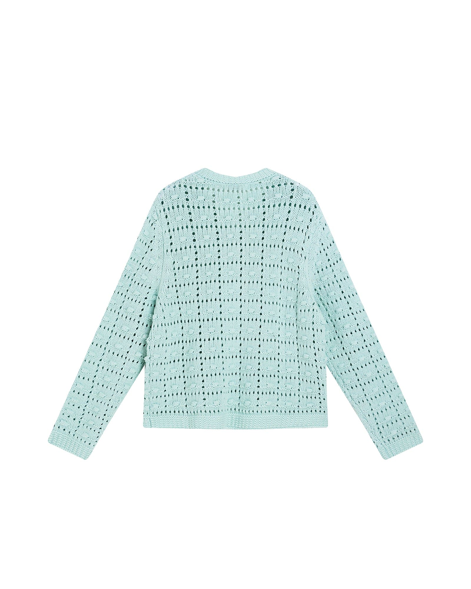 SAME FLOW Hollow Woven Bubble Knit Cardigan