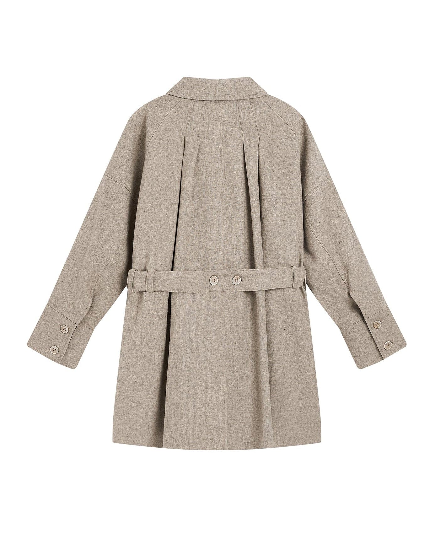SAME FLOW Essential Asymmetric Wool-Blend Long Coat