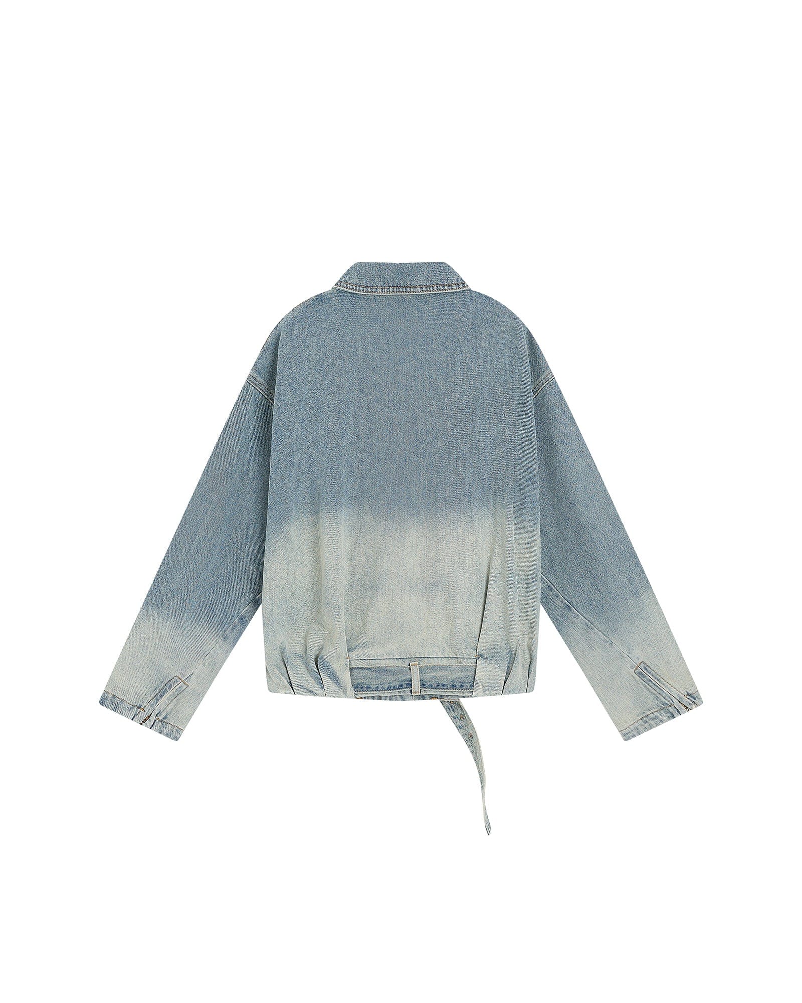 SAME FLOW Distressed Washed Gradient Denim Jacket